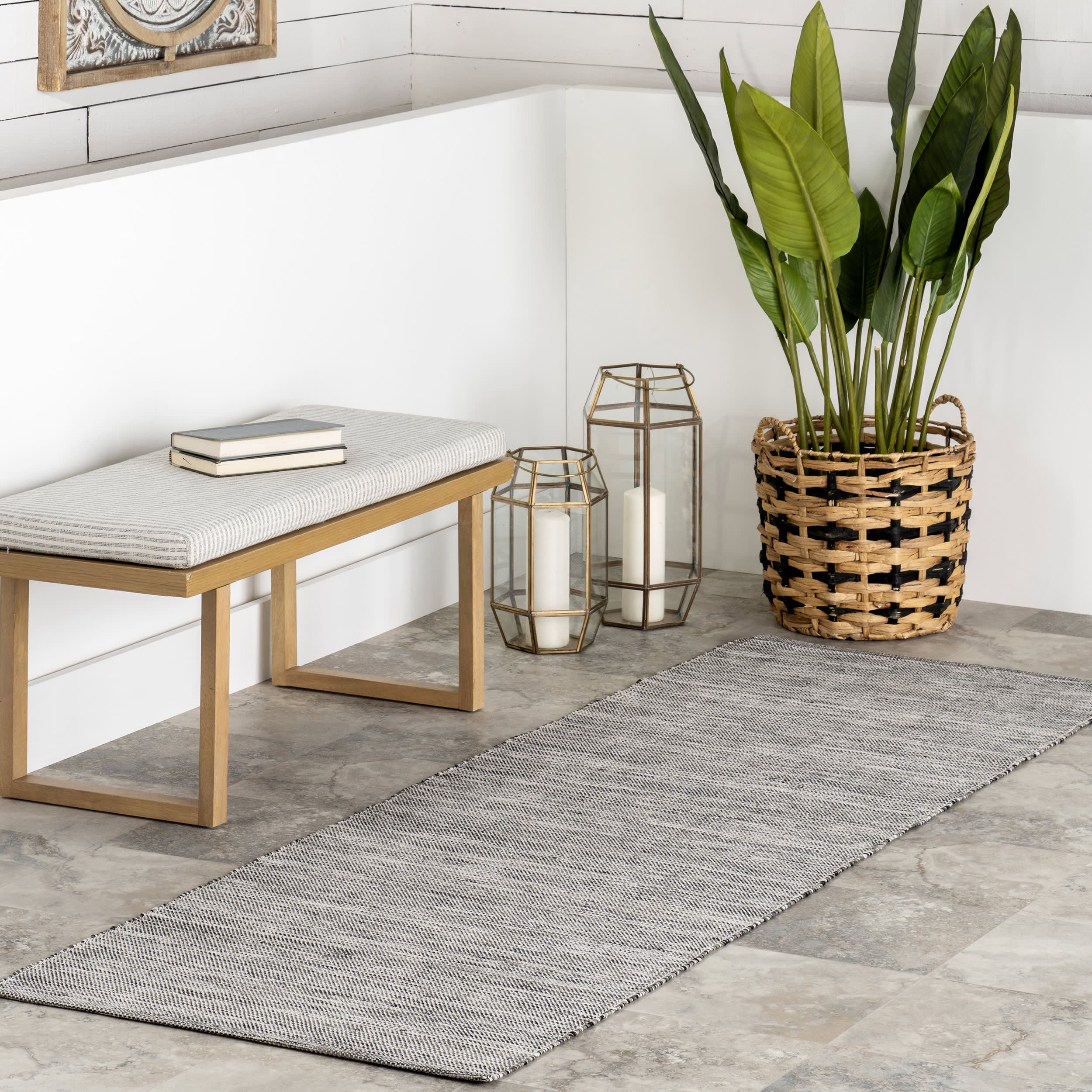 Solid Handwoven Indoor/Outdoor Rug | Grey - Image 2