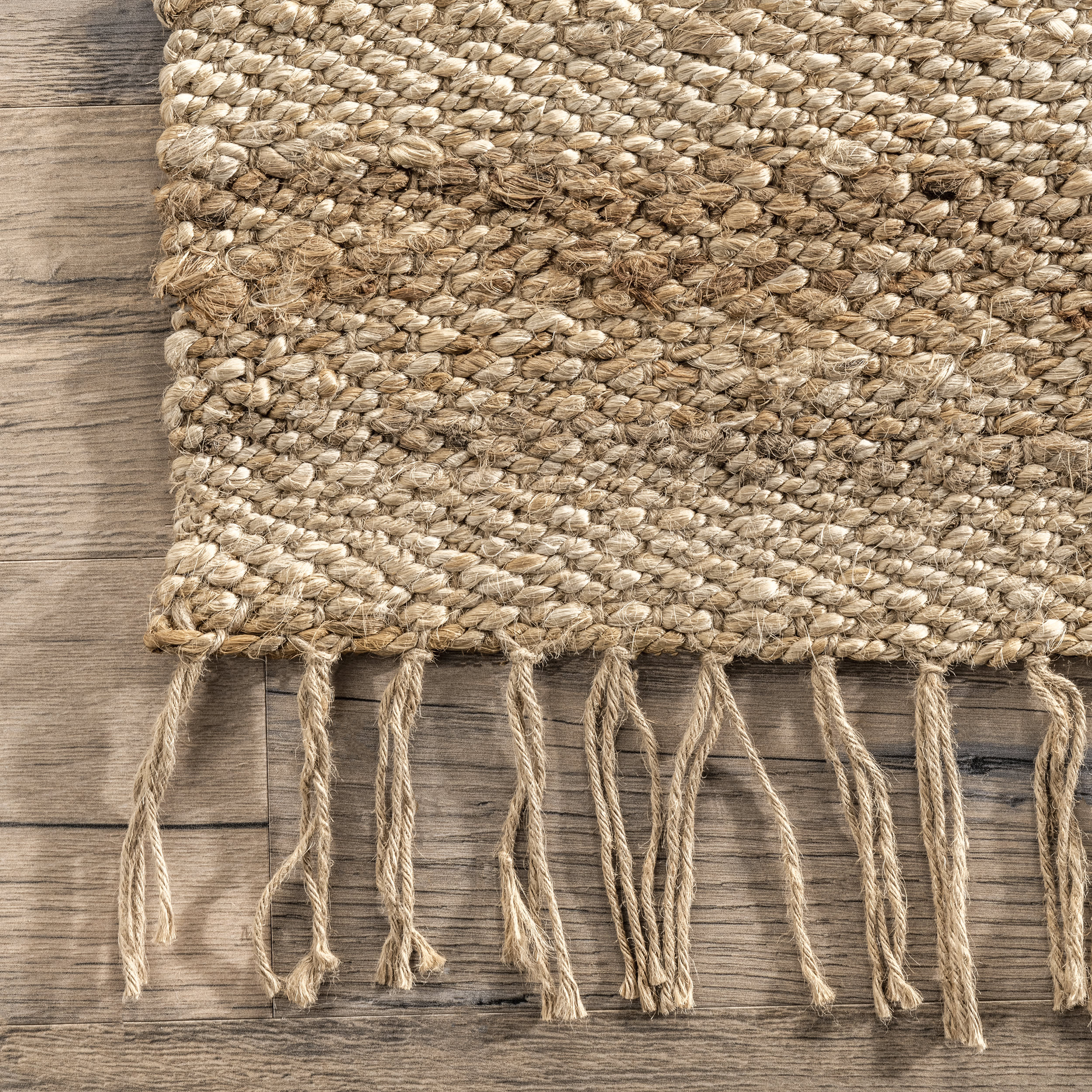 Solid Jute Tassel Rug | Tan - Image 3