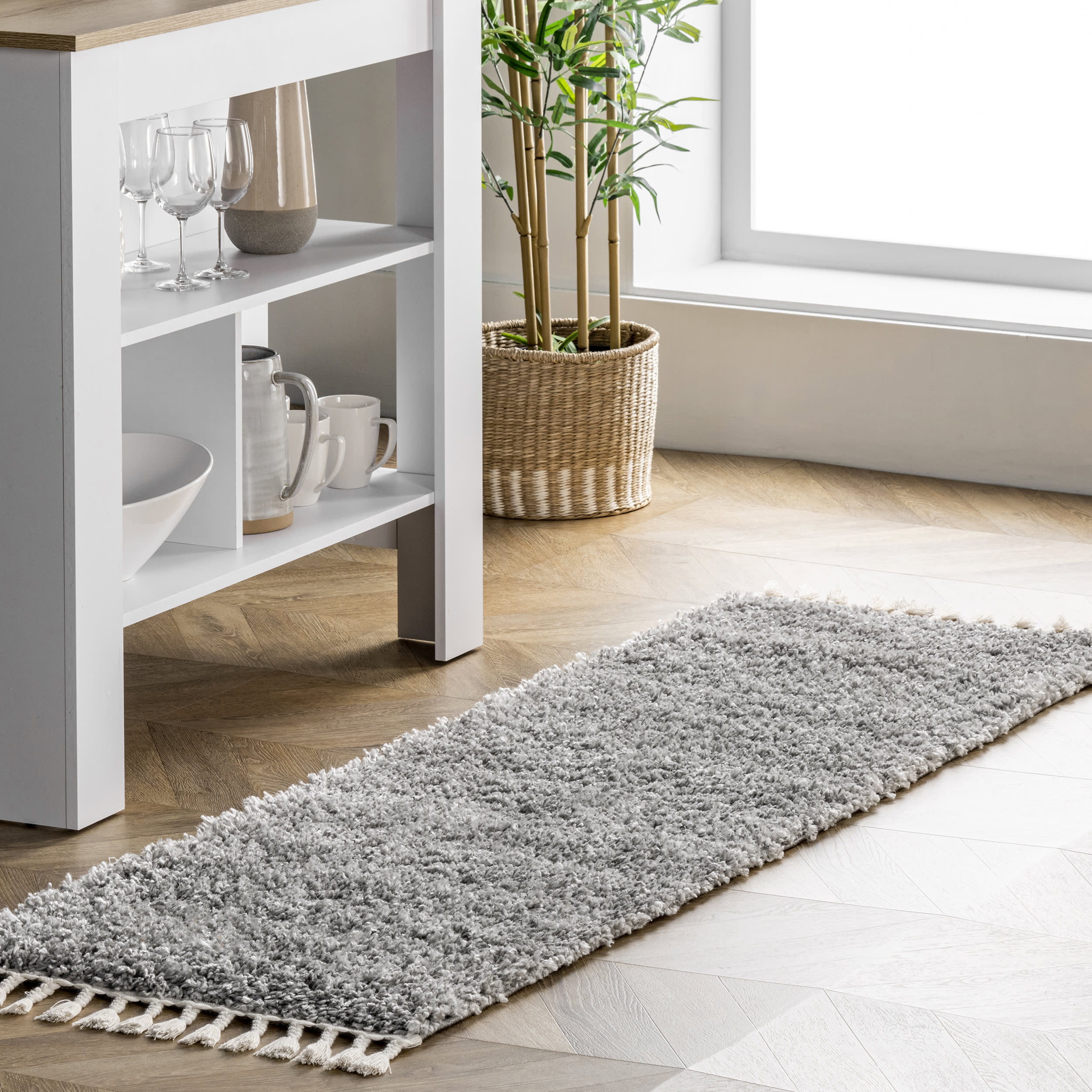Solid Shag Rug | Light Grey - Image 2