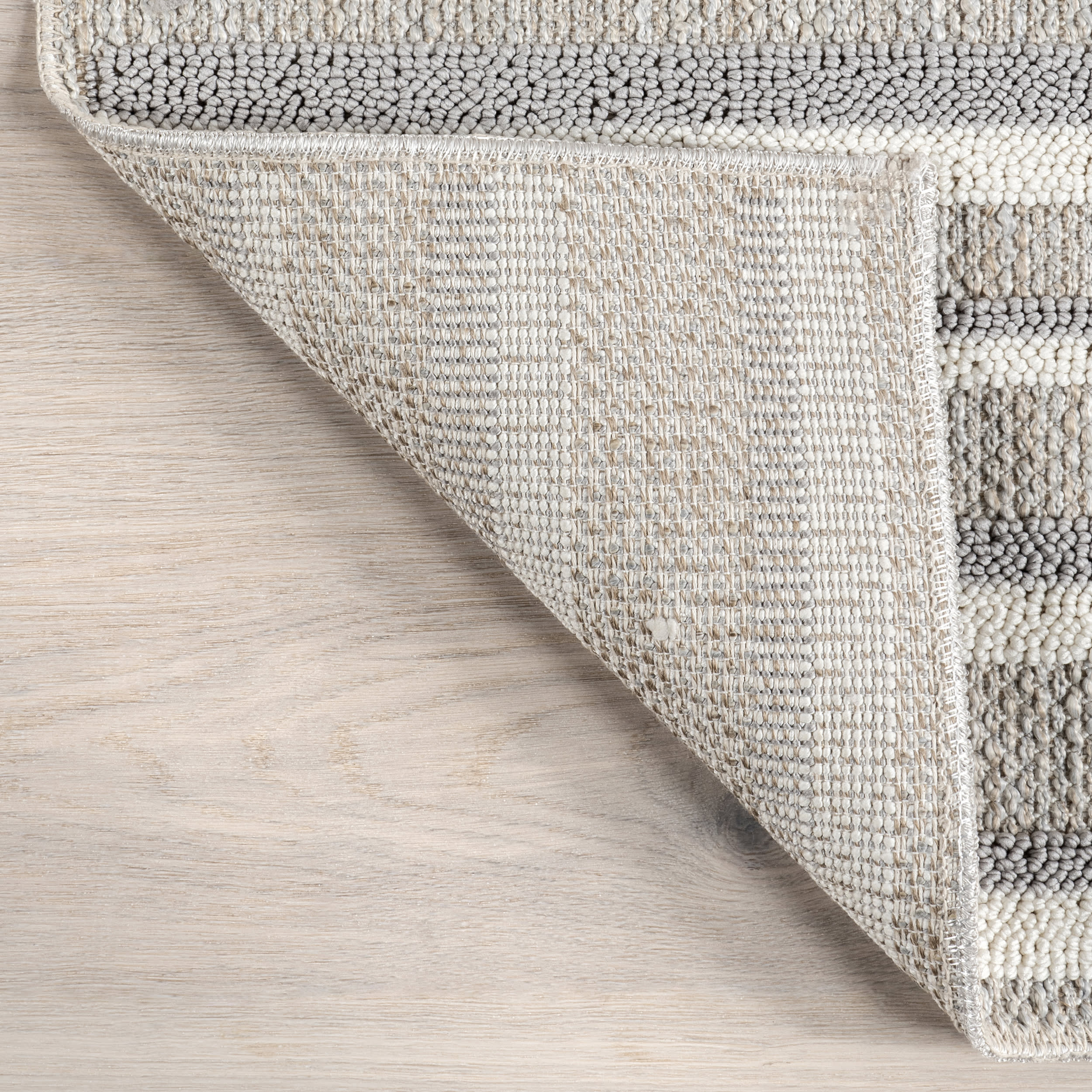 Sonja Striped Washable Rug | Light Grey - Image 6