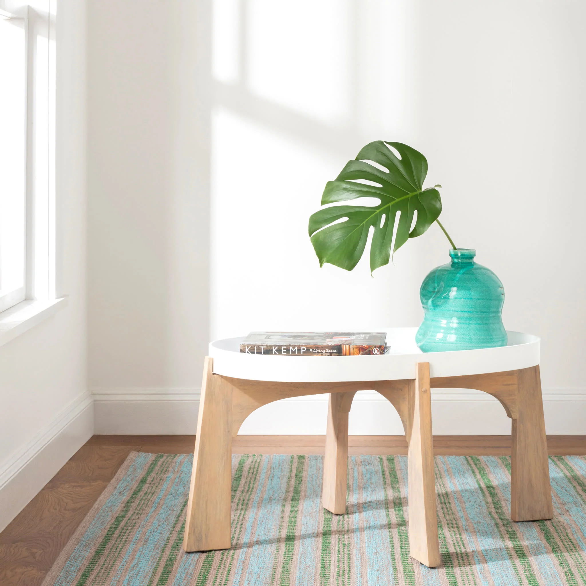 Sooner Than Later Handwoven Indoor/Outdoor Rug | Aqua - Image 2