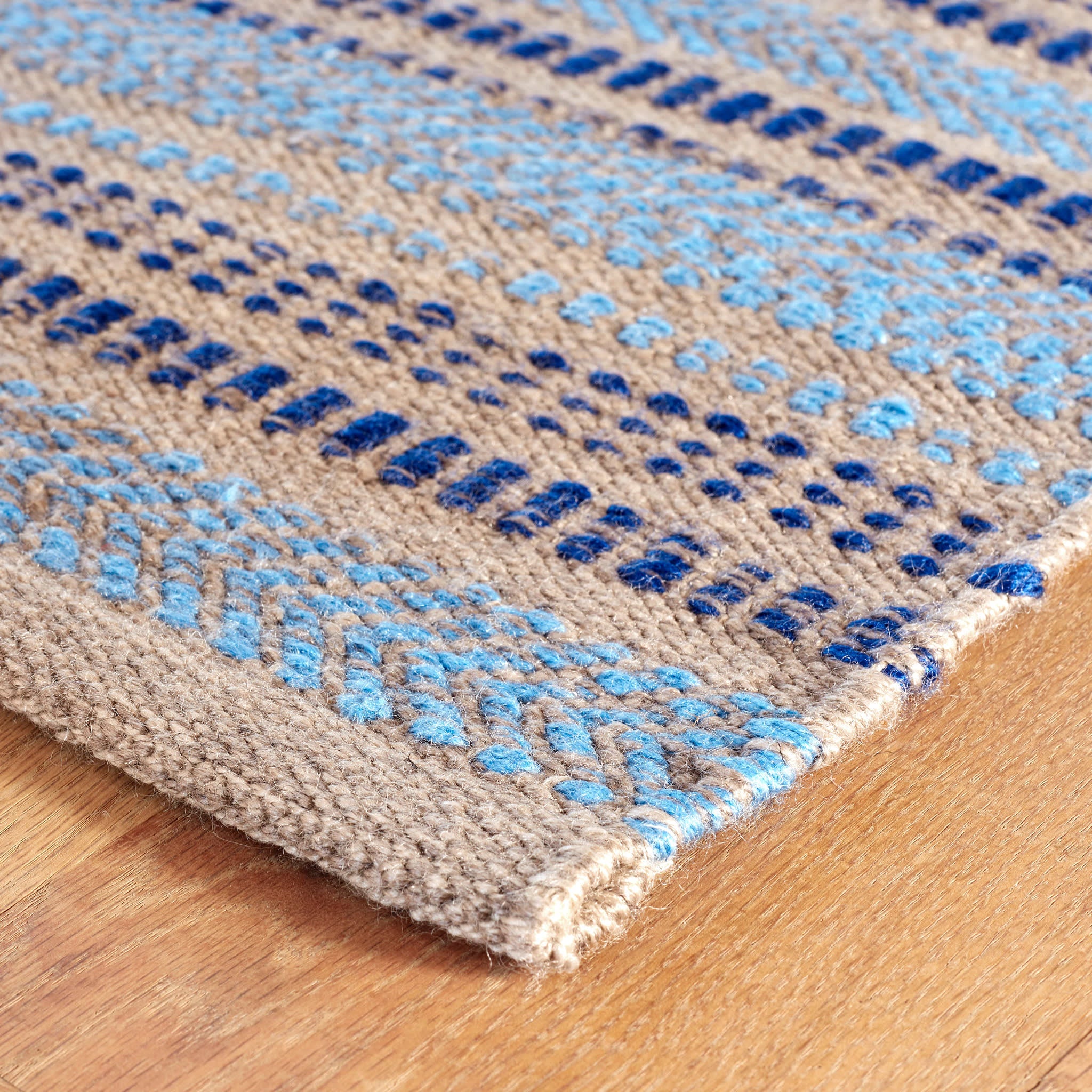 Sooner Than Later Handwoven Indoor/Outdoor Rug | Blue - Image 4