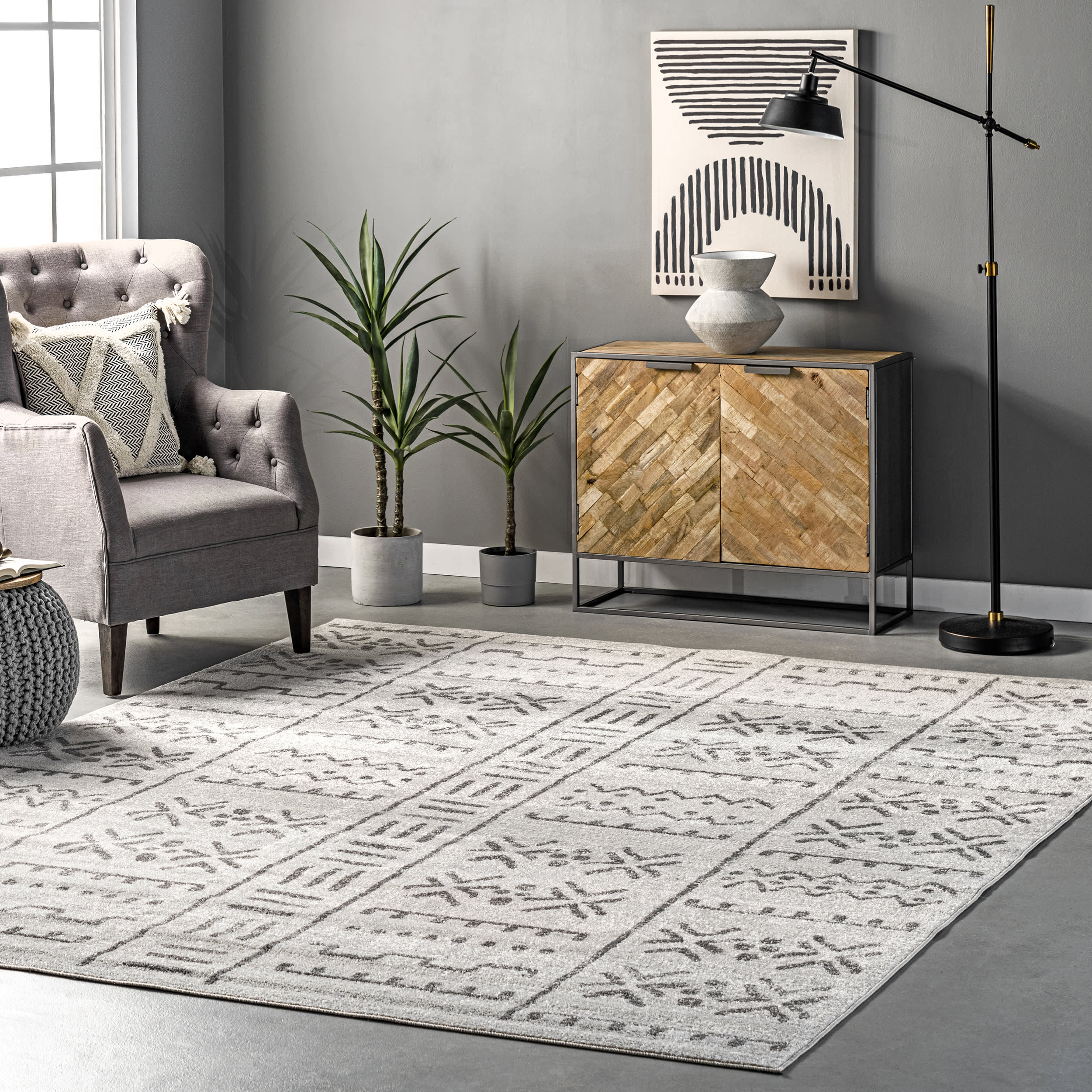 Sophie Aztec Graphic Rug | Beige - Image 2