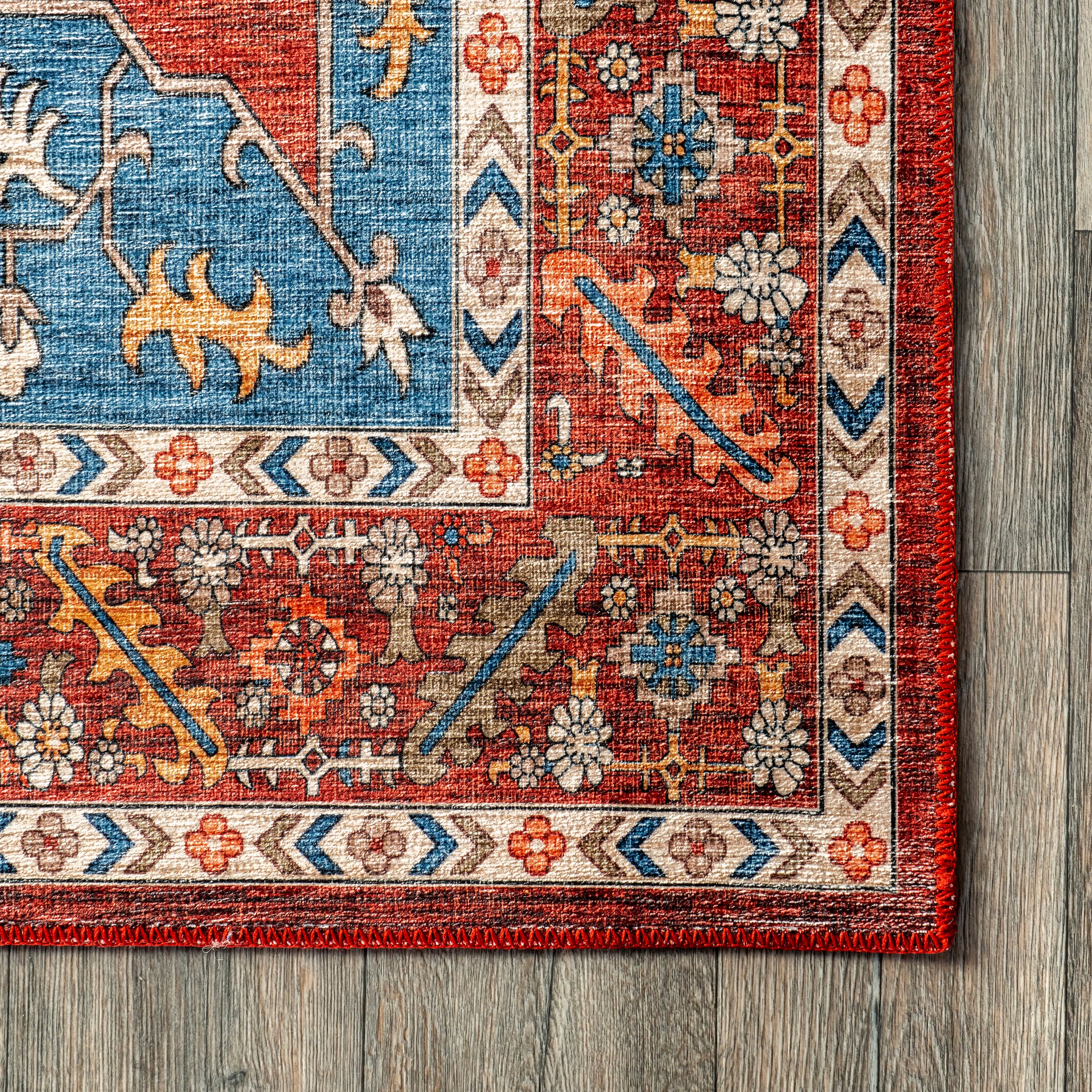 Soraya Spill Proof Washable Rug | Blue - Image 3