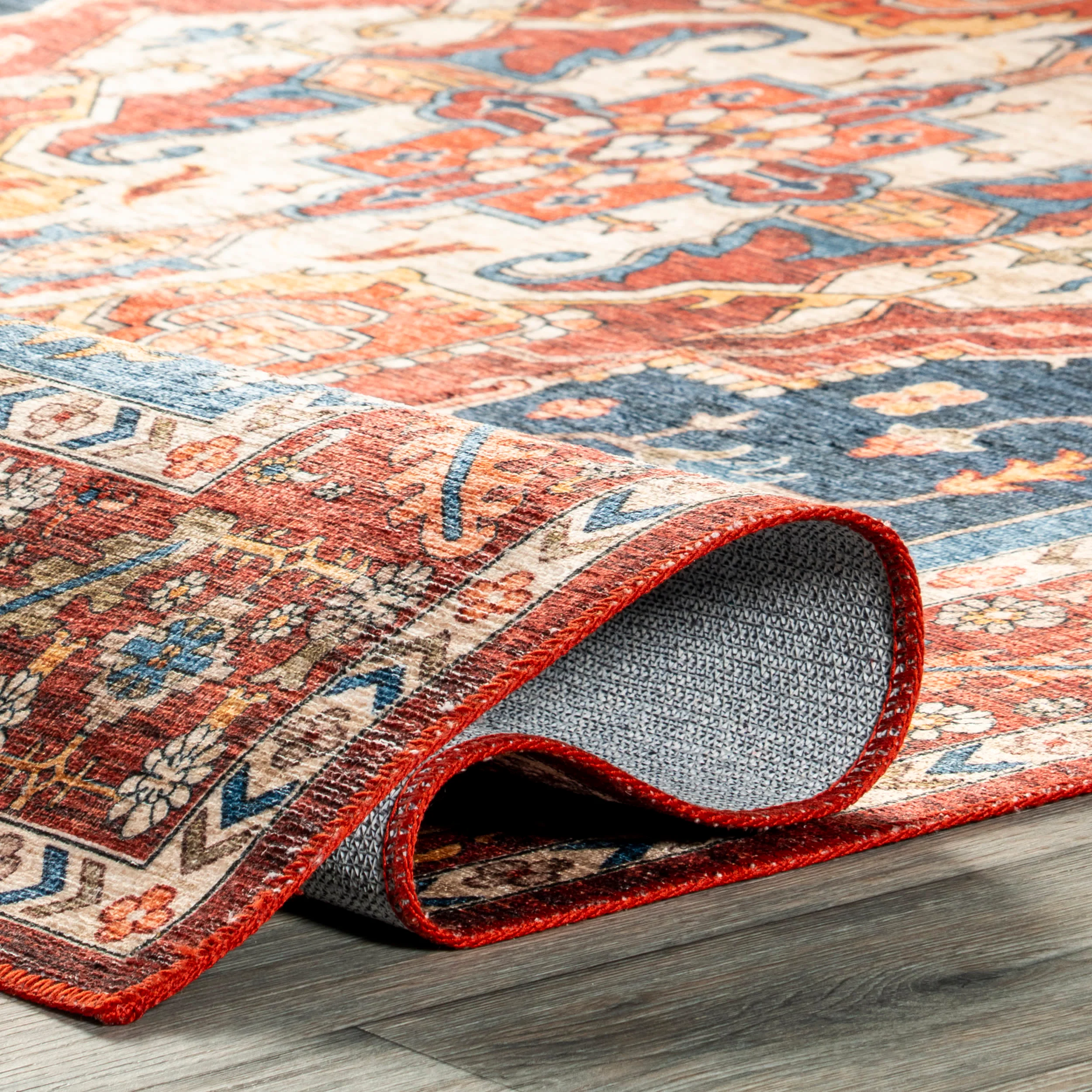 Soraya Spill Proof Washable Rug | Blue - Image 6