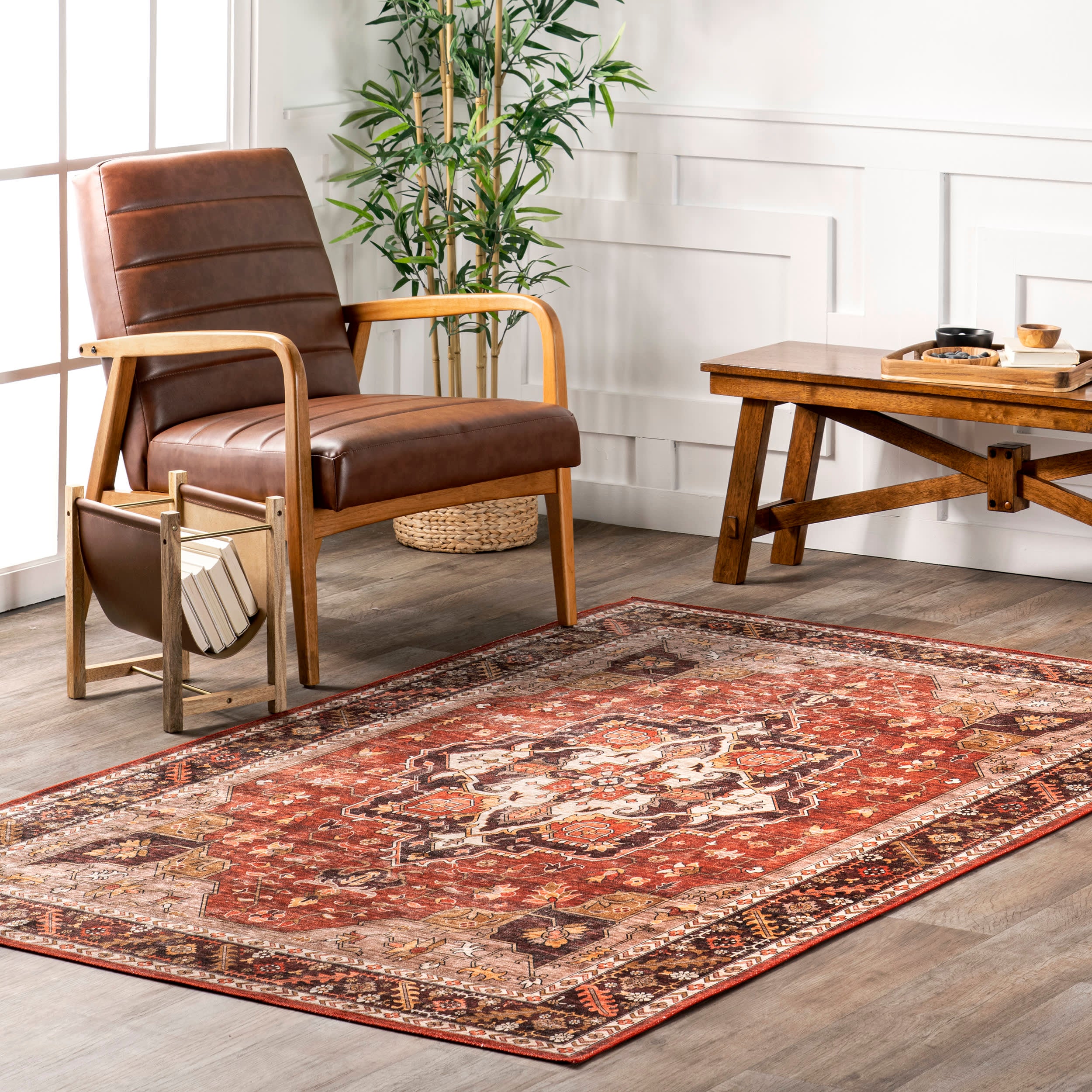 Soraya Spill Proof Washable Rug | Red - Image 2