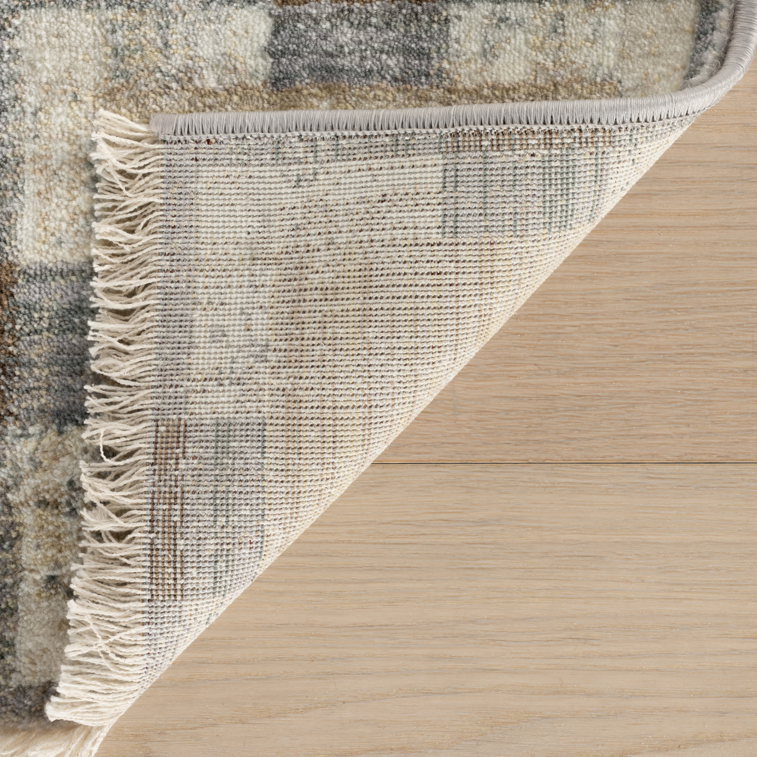 Sorelle Modern Plaid Rug | Beige - Image 8