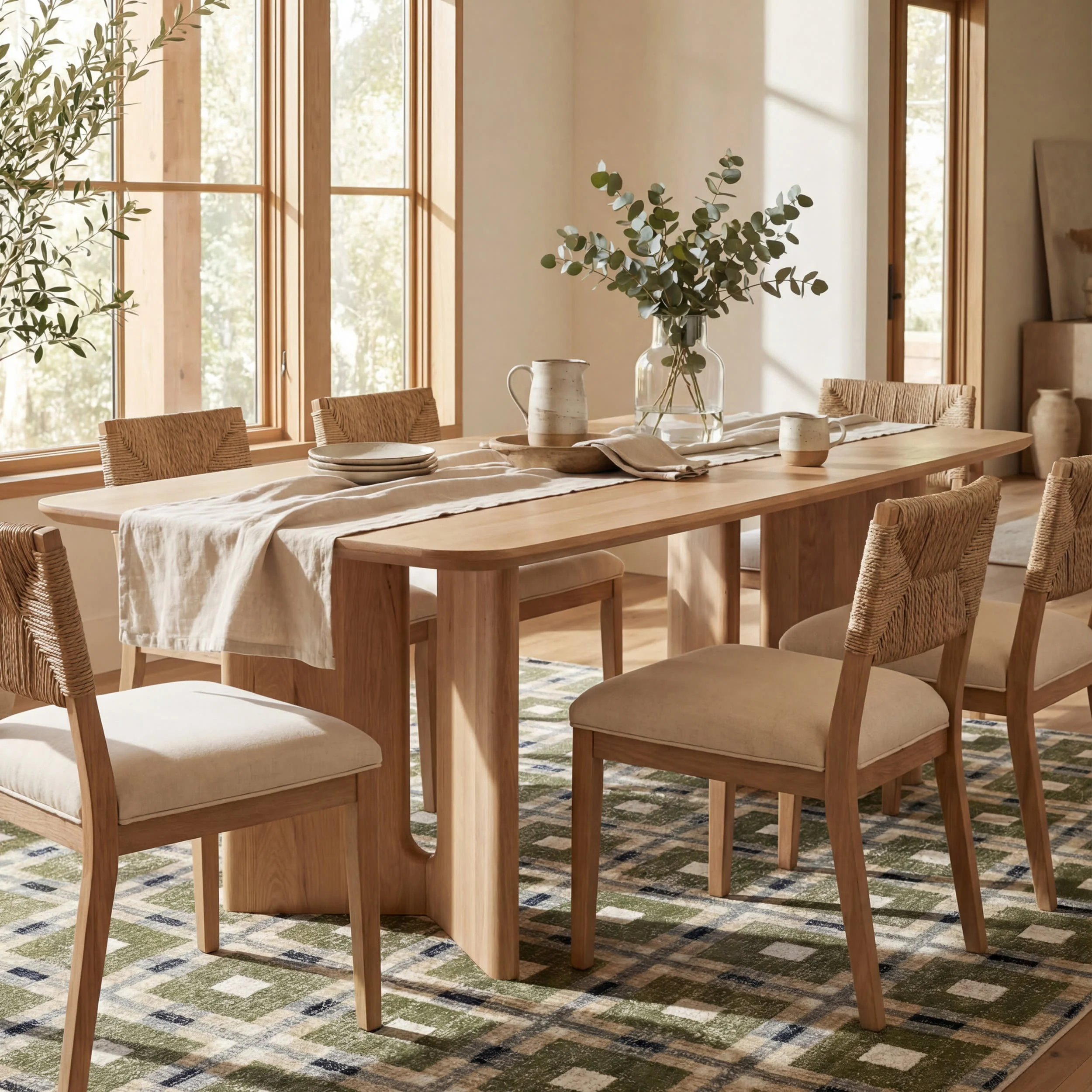 Sorelle Modern Plaid Rug | Green - Image 7