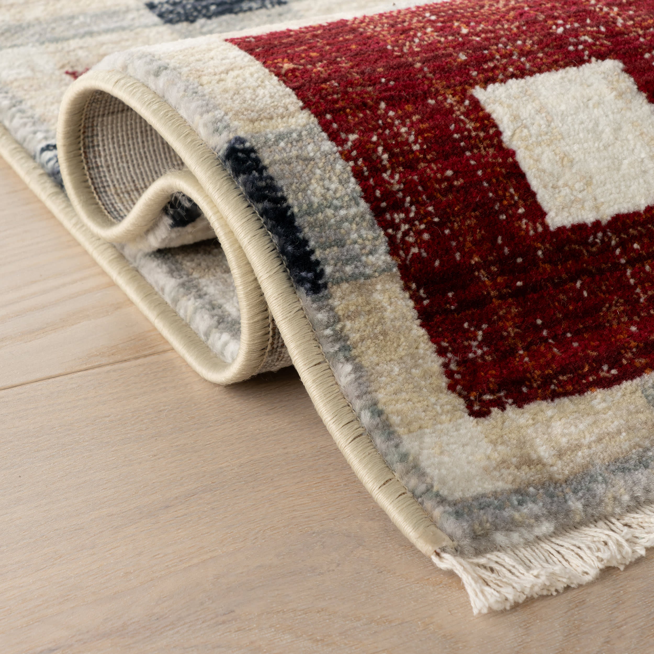 Sorelle Modern Plaid Rug | Red - Image 10