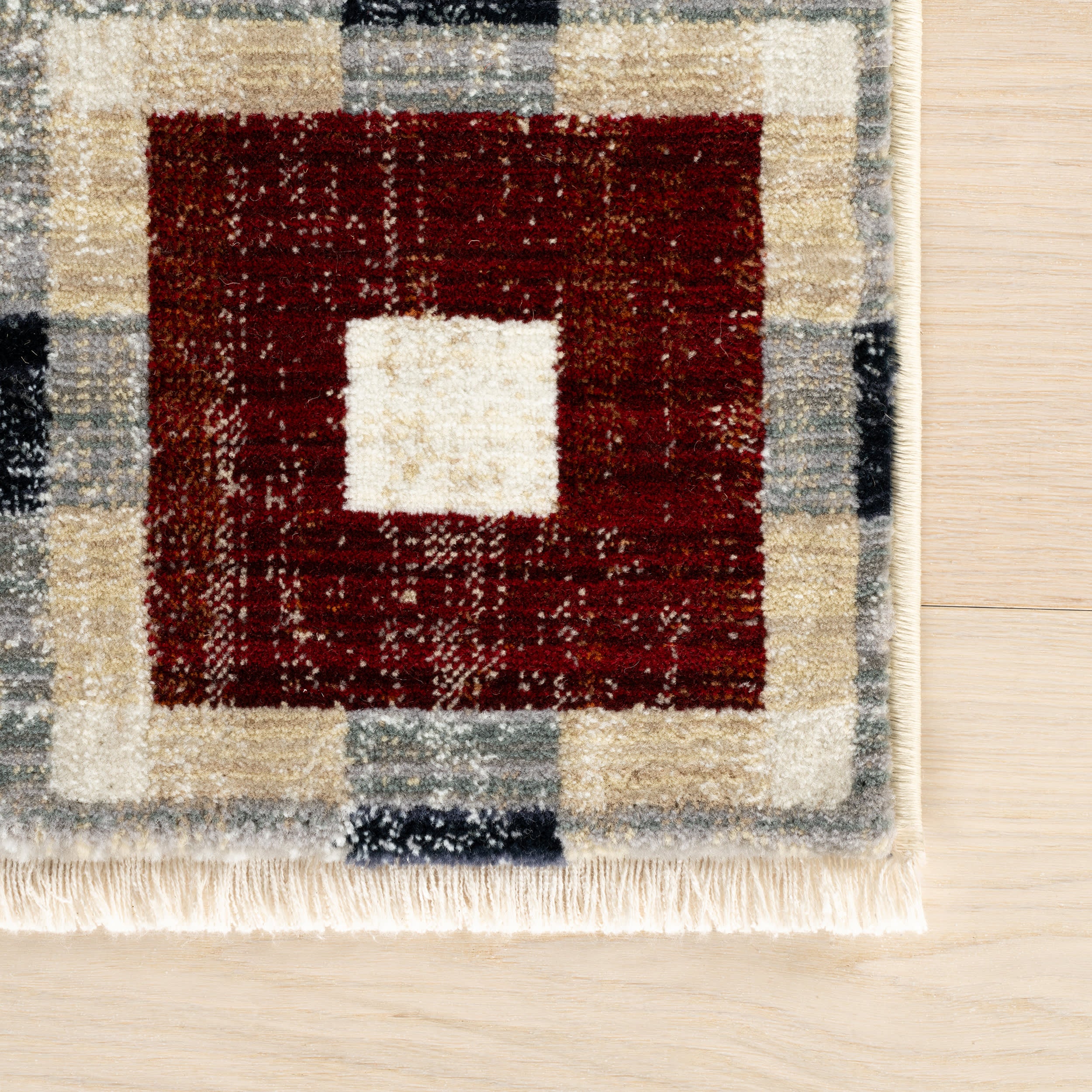 Sorelle Modern Plaid Rug | Red - Image 4