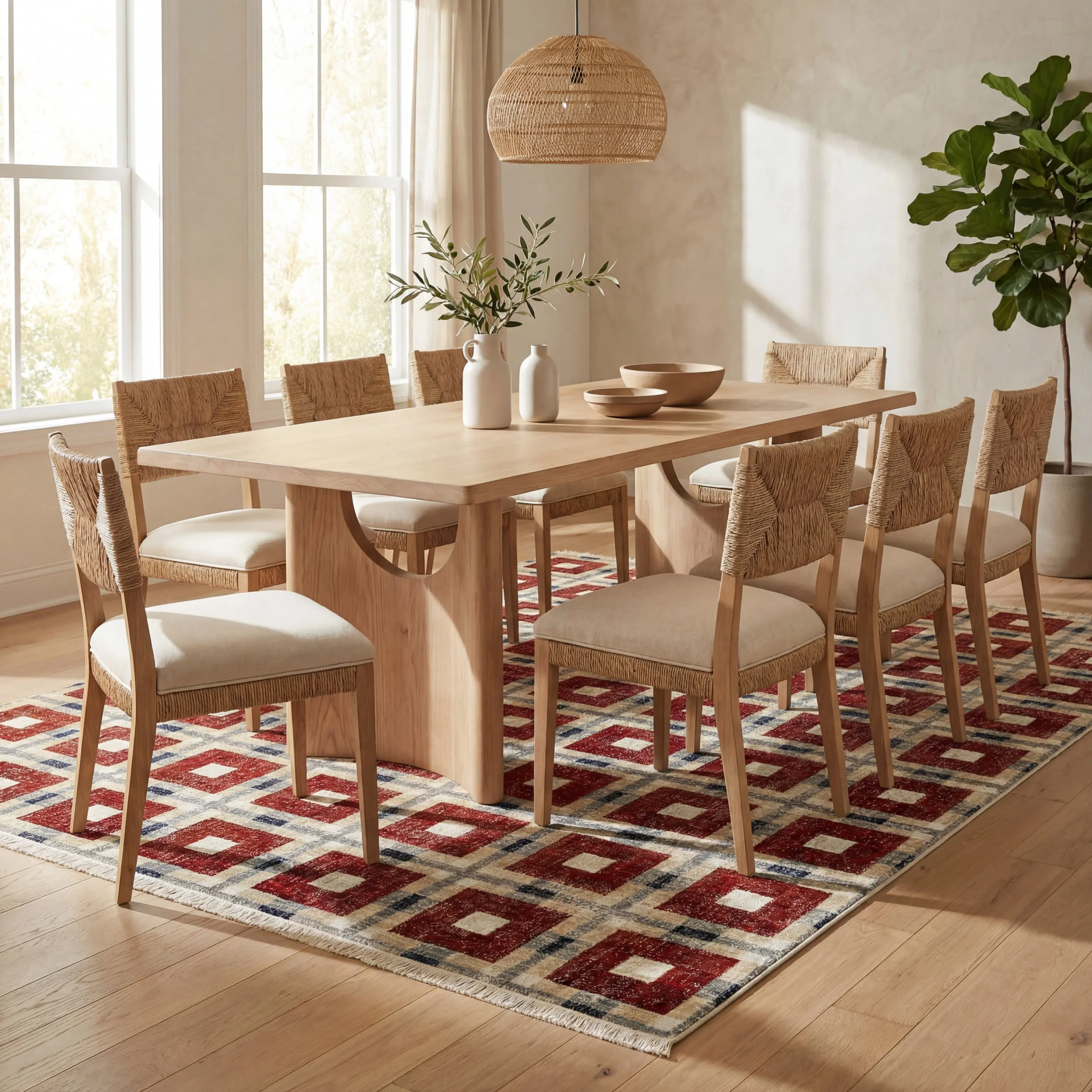 Sorelle Modern Plaid Rug | Red - Image 7