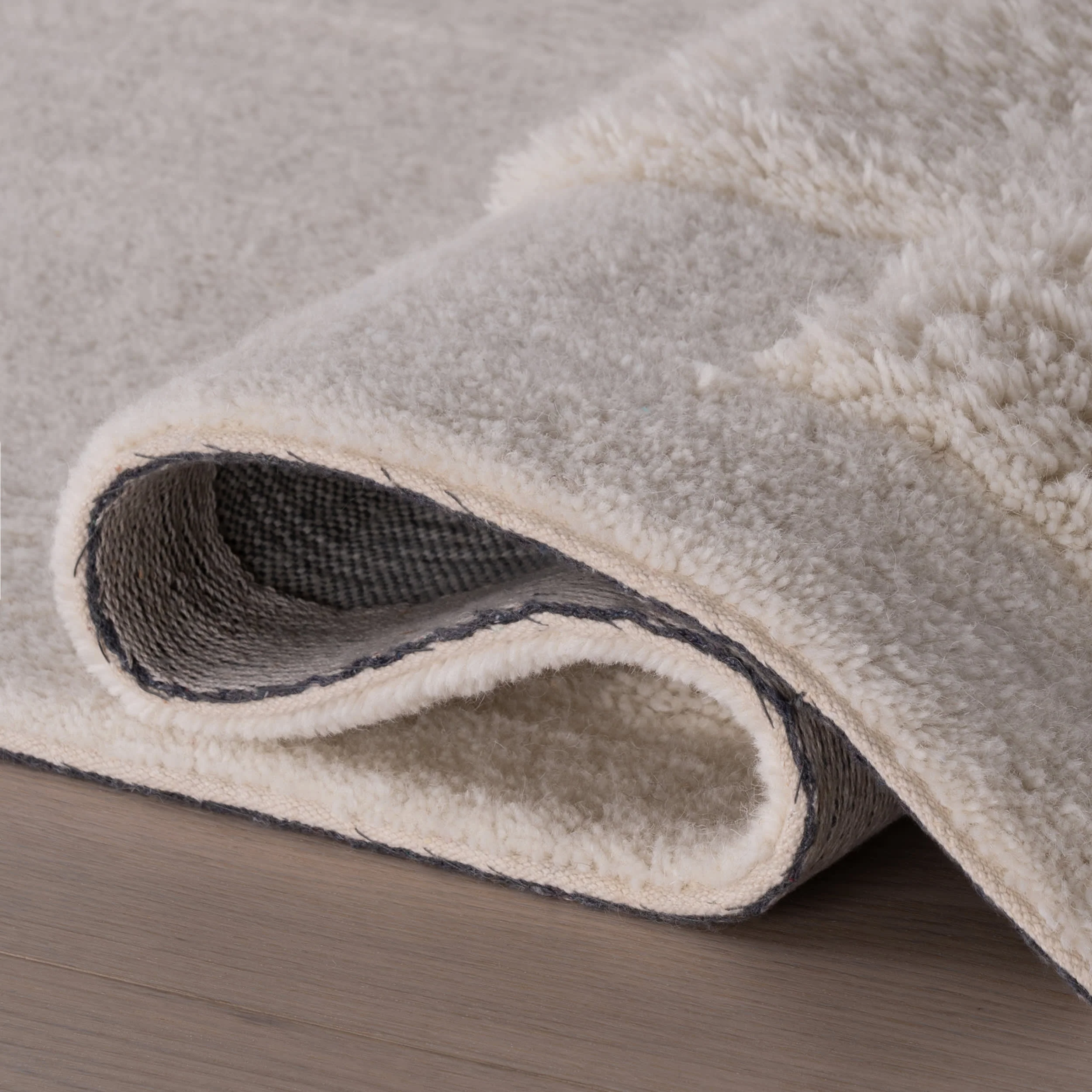 Sorvelle Modern Solid Wool Rug | Ivory - Image 11