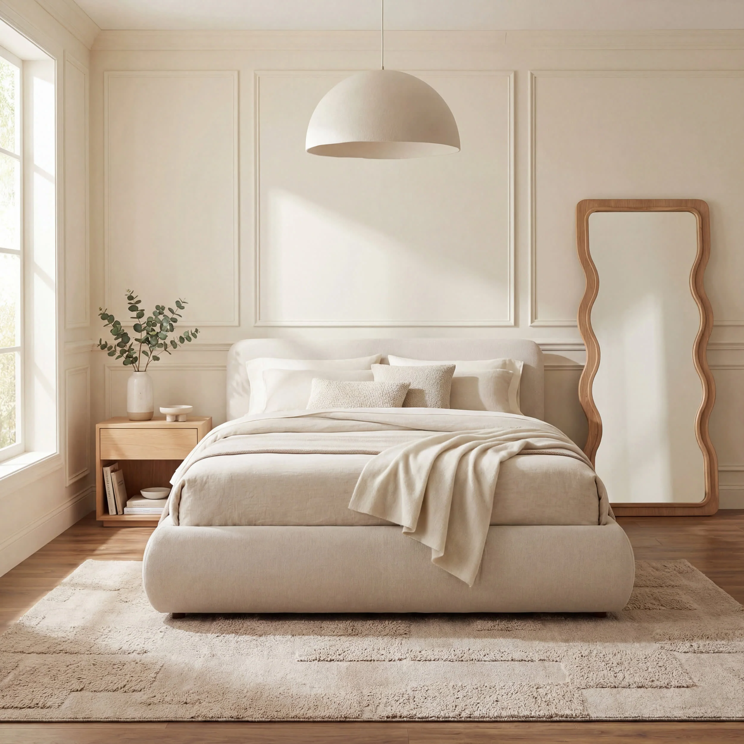 Sorvelle Modern Solid Wool Rug | Tan - Image 10