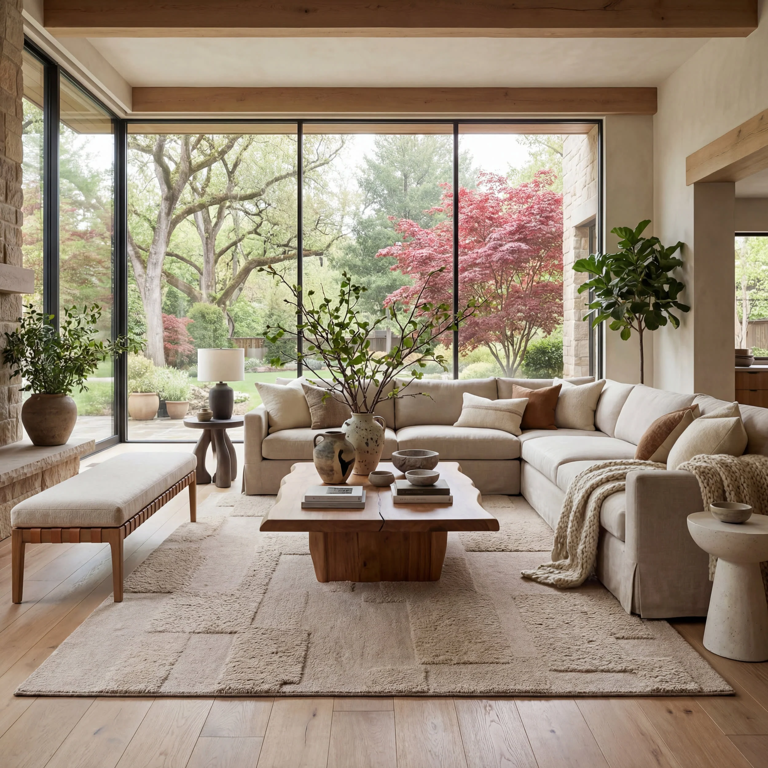 Sorvelle Modern Solid Wool Rug | Tan - Image 2