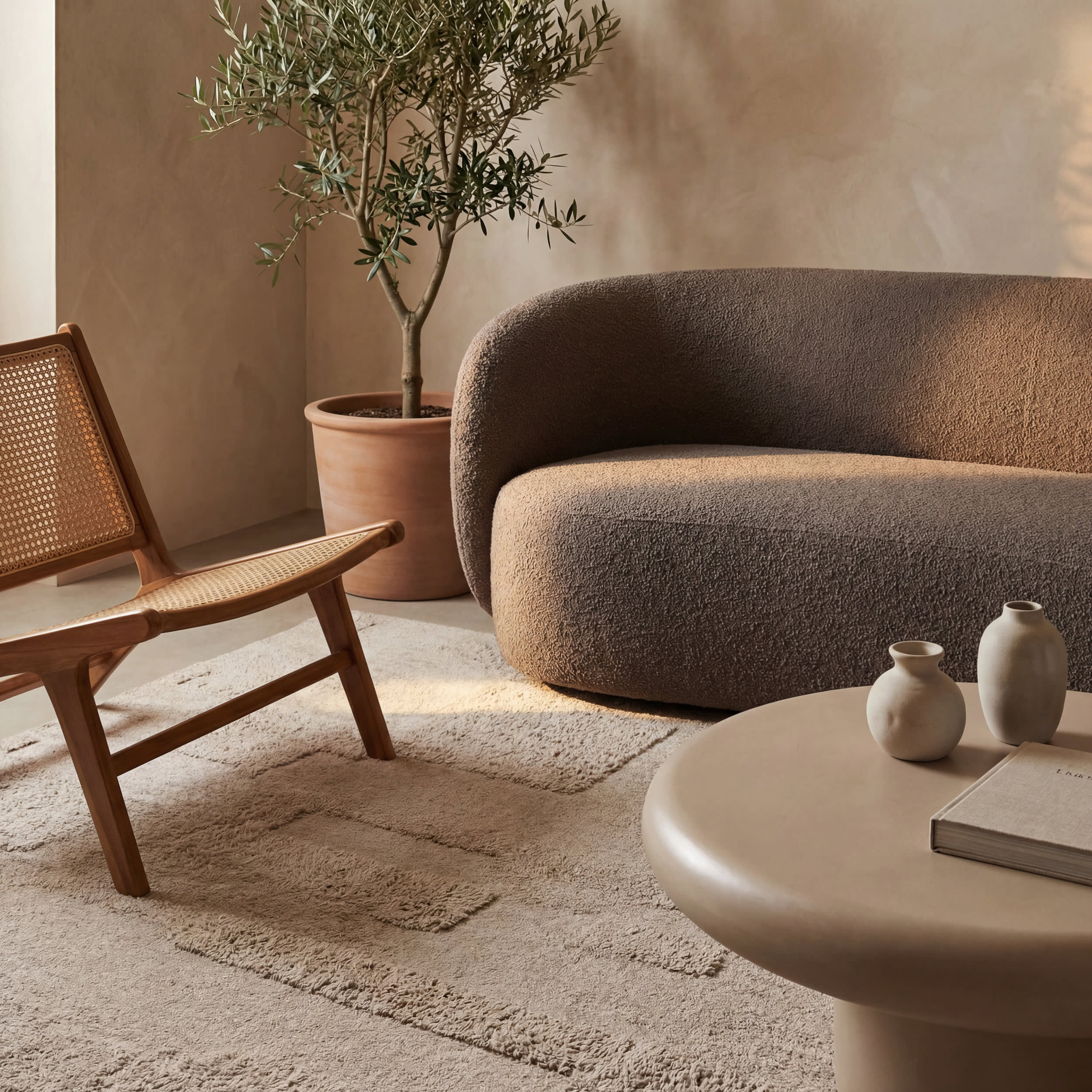 Sorvelle Modern Solid Wool Rug | Tan - Image 5