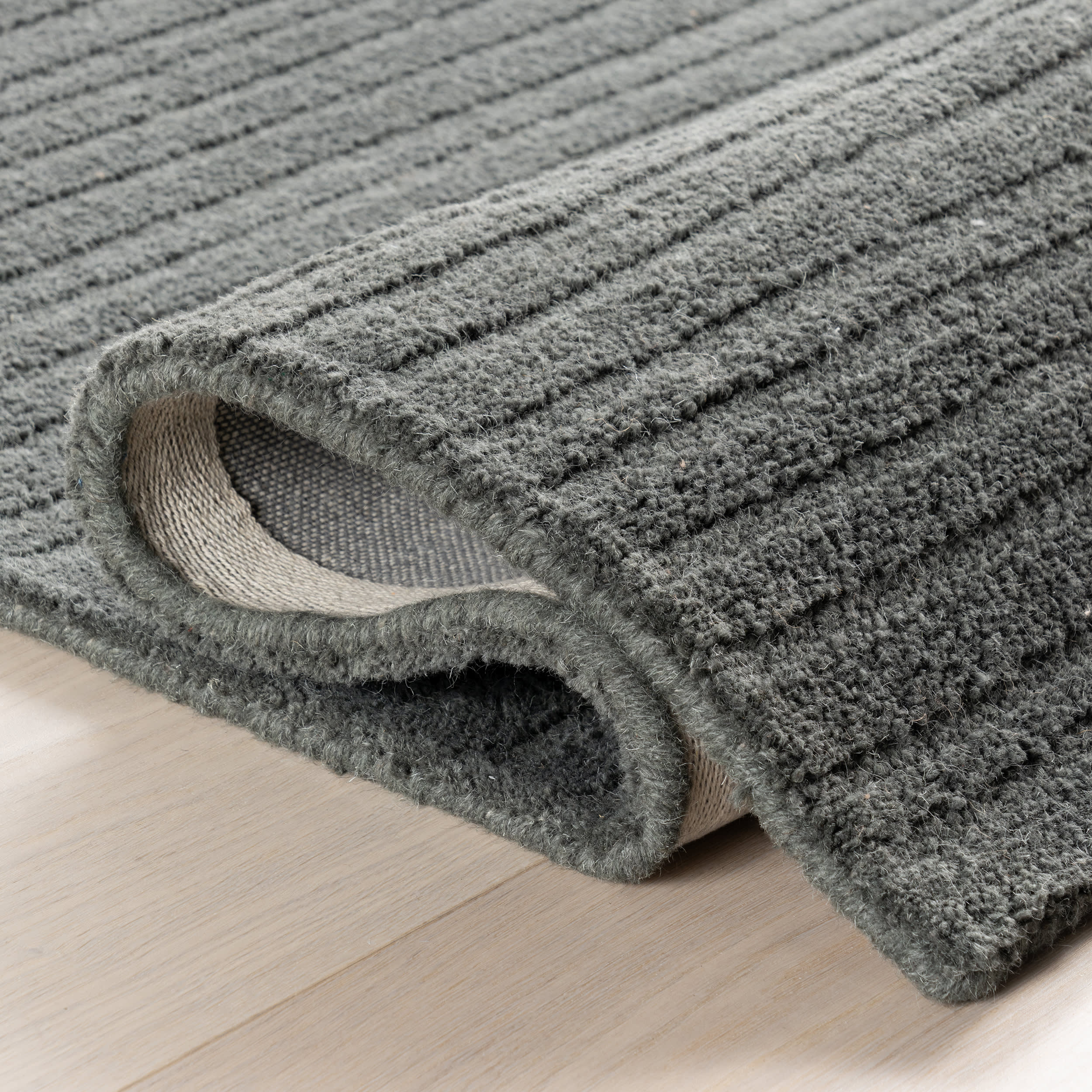 Southwest Striped Wool Rug | Charcoal - Image 8