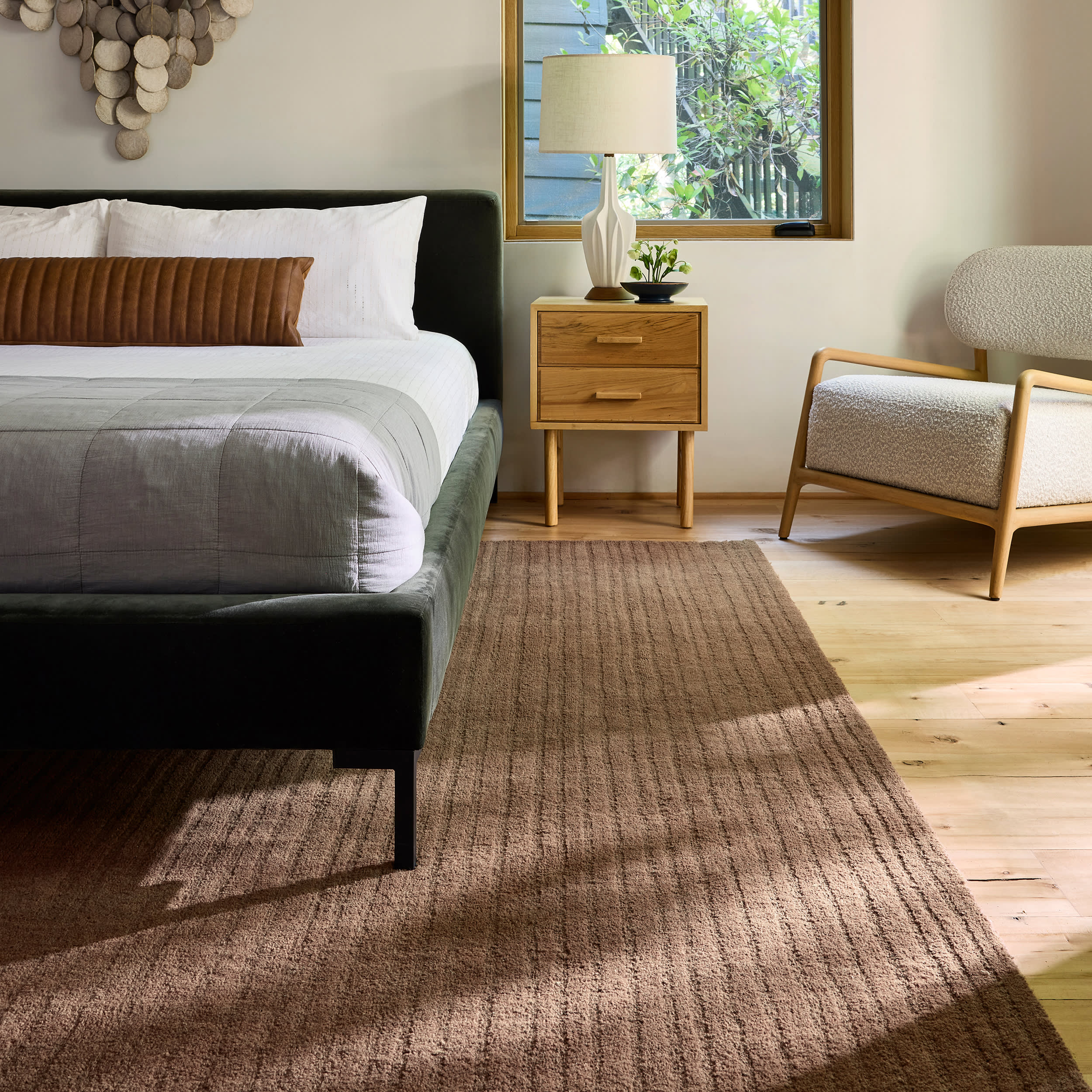 Southwest Striped Wool Rug | Dark Brown - Image 2