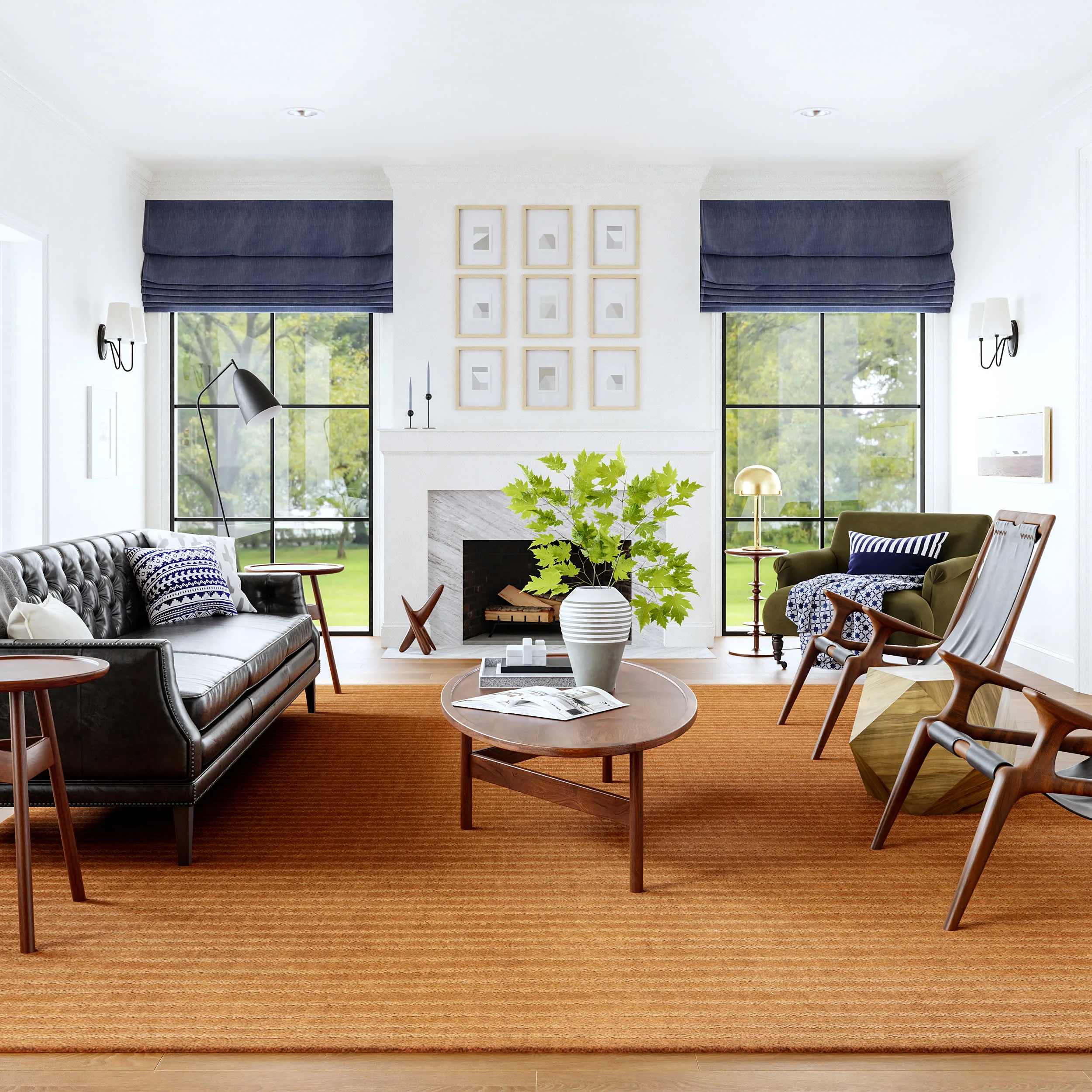 Southwest Striped Wool Rug | Rust - Image 2