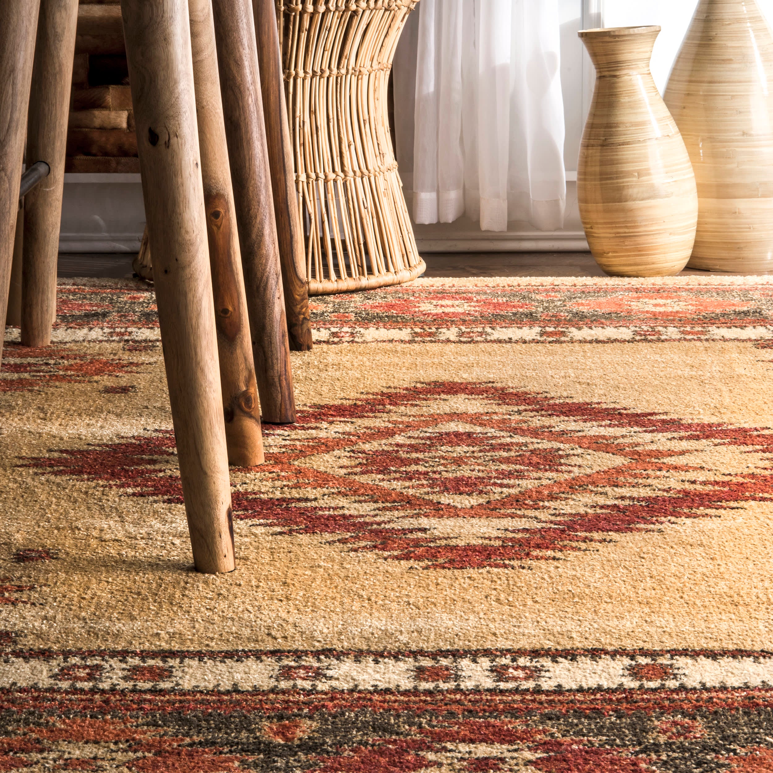 Southwestern Diamond Rug | Beige - Image 4