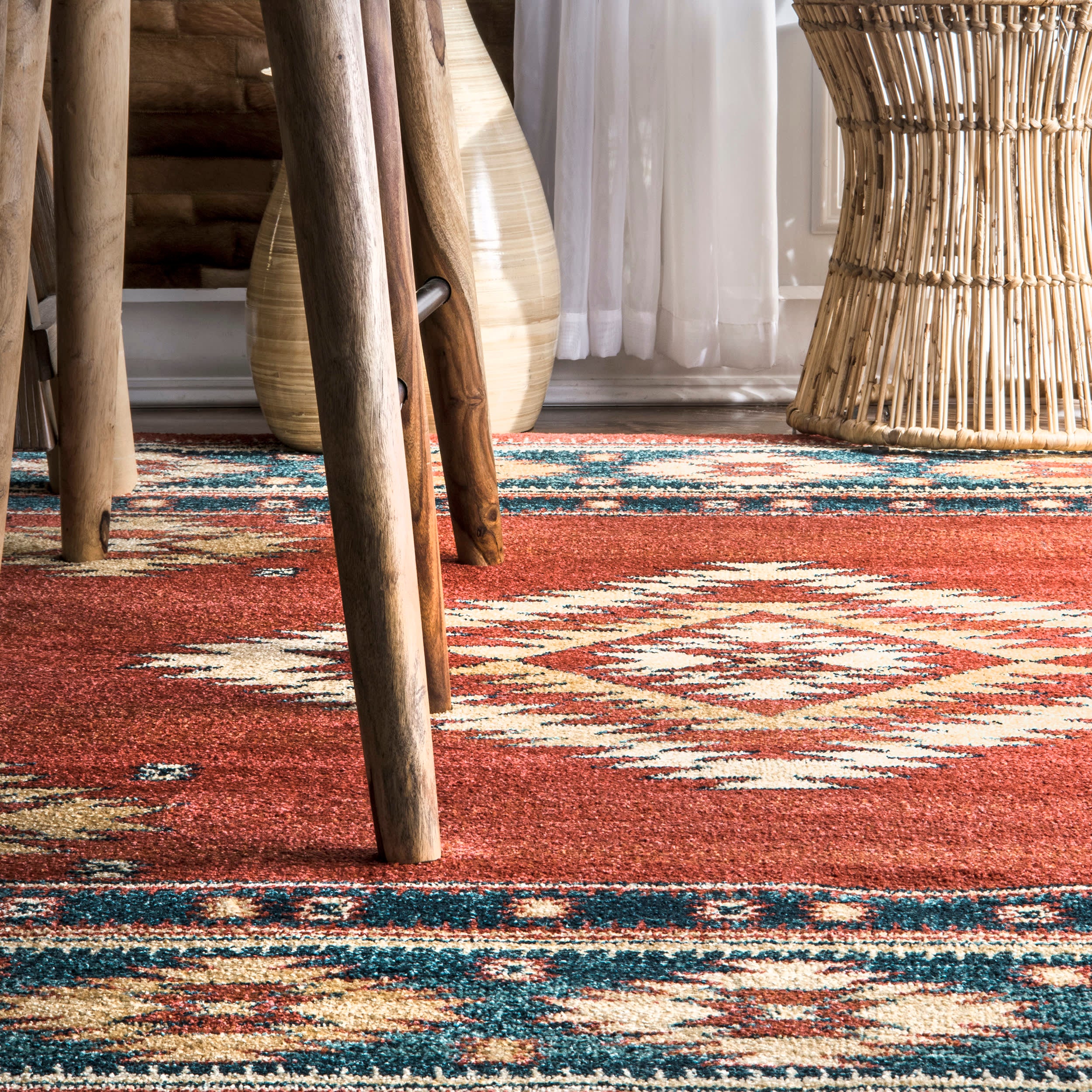 Southwestern Diamond Rug | Red - Image 4