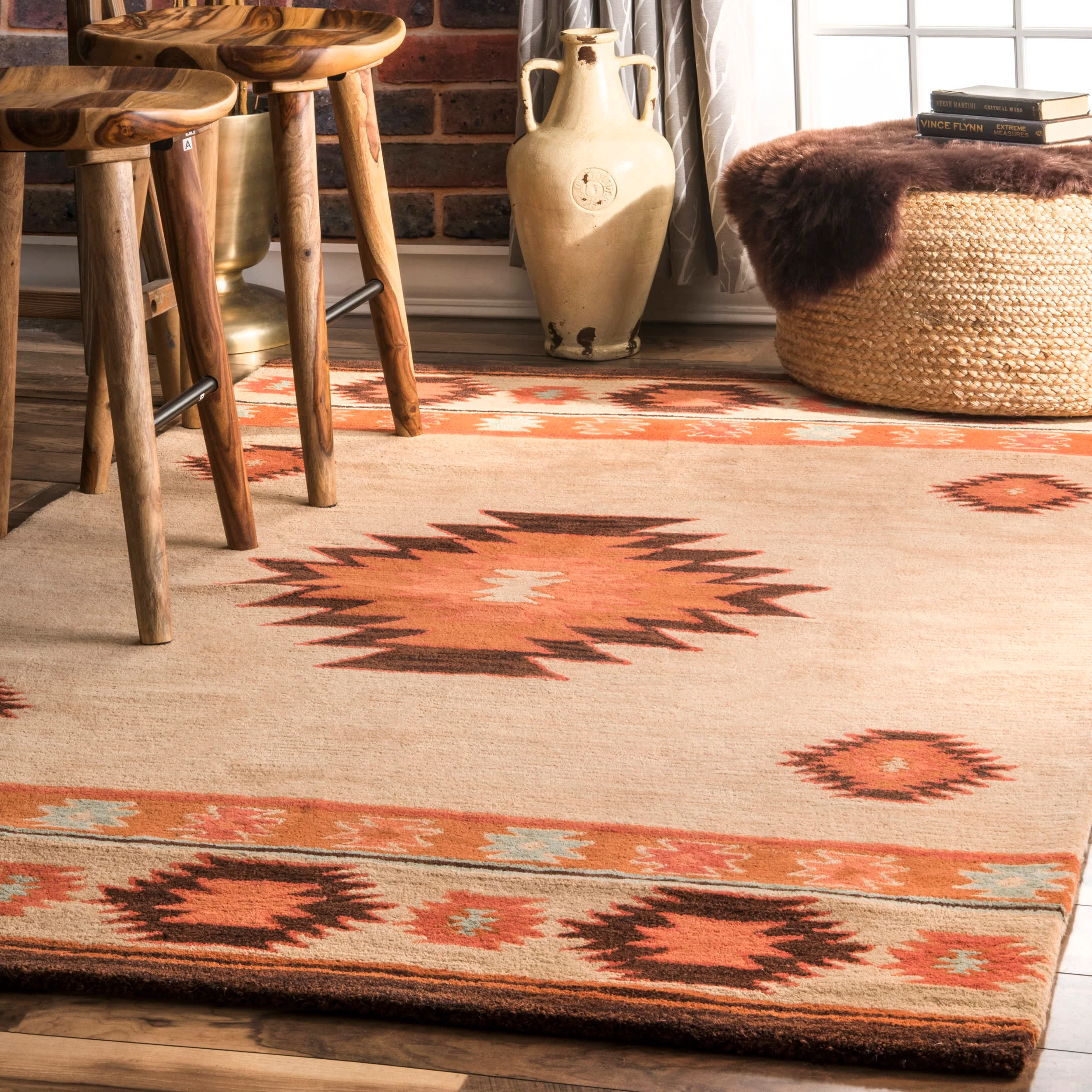 Southwestern Rug | Beige - Image 2