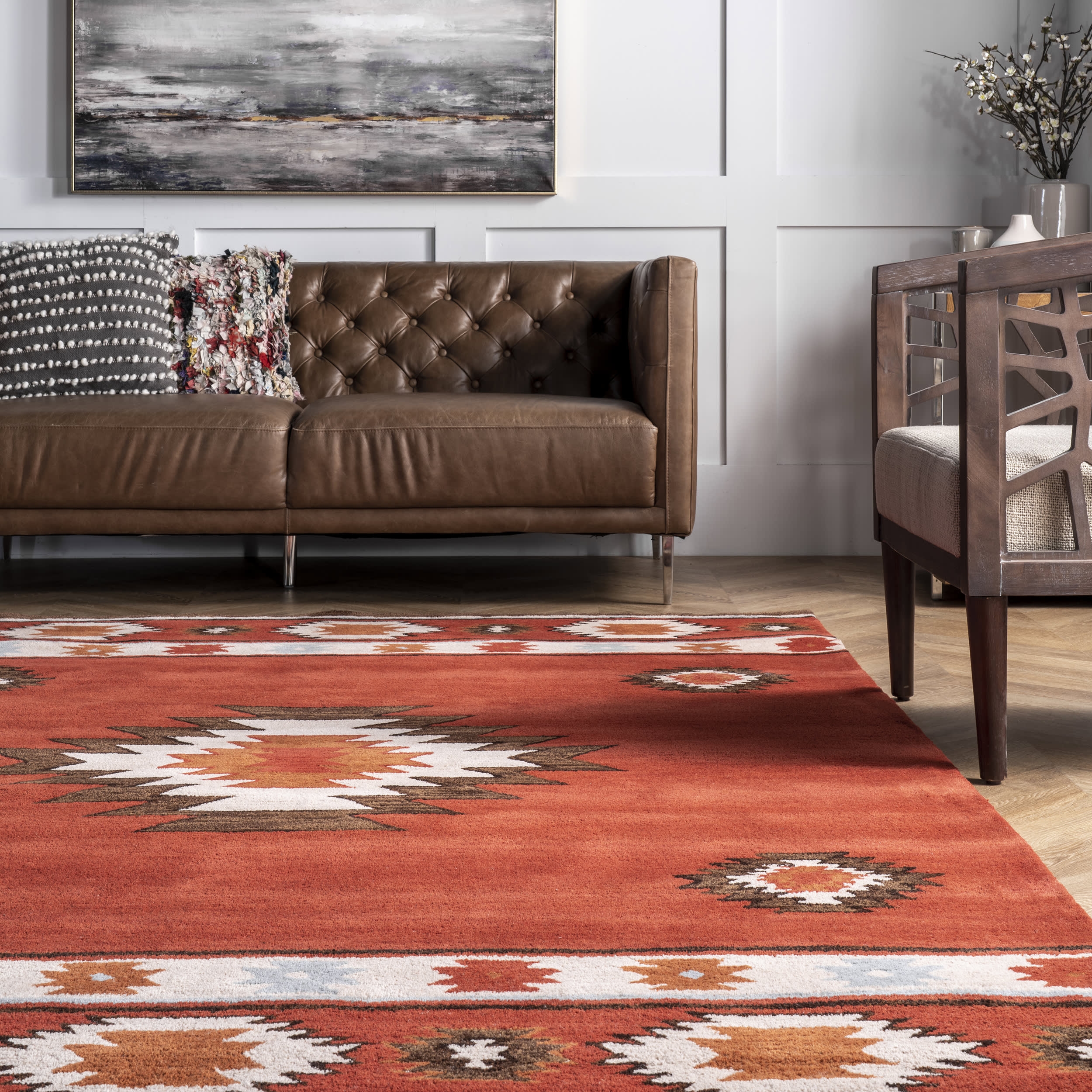 Southwestern Rug | Wine - Image 4