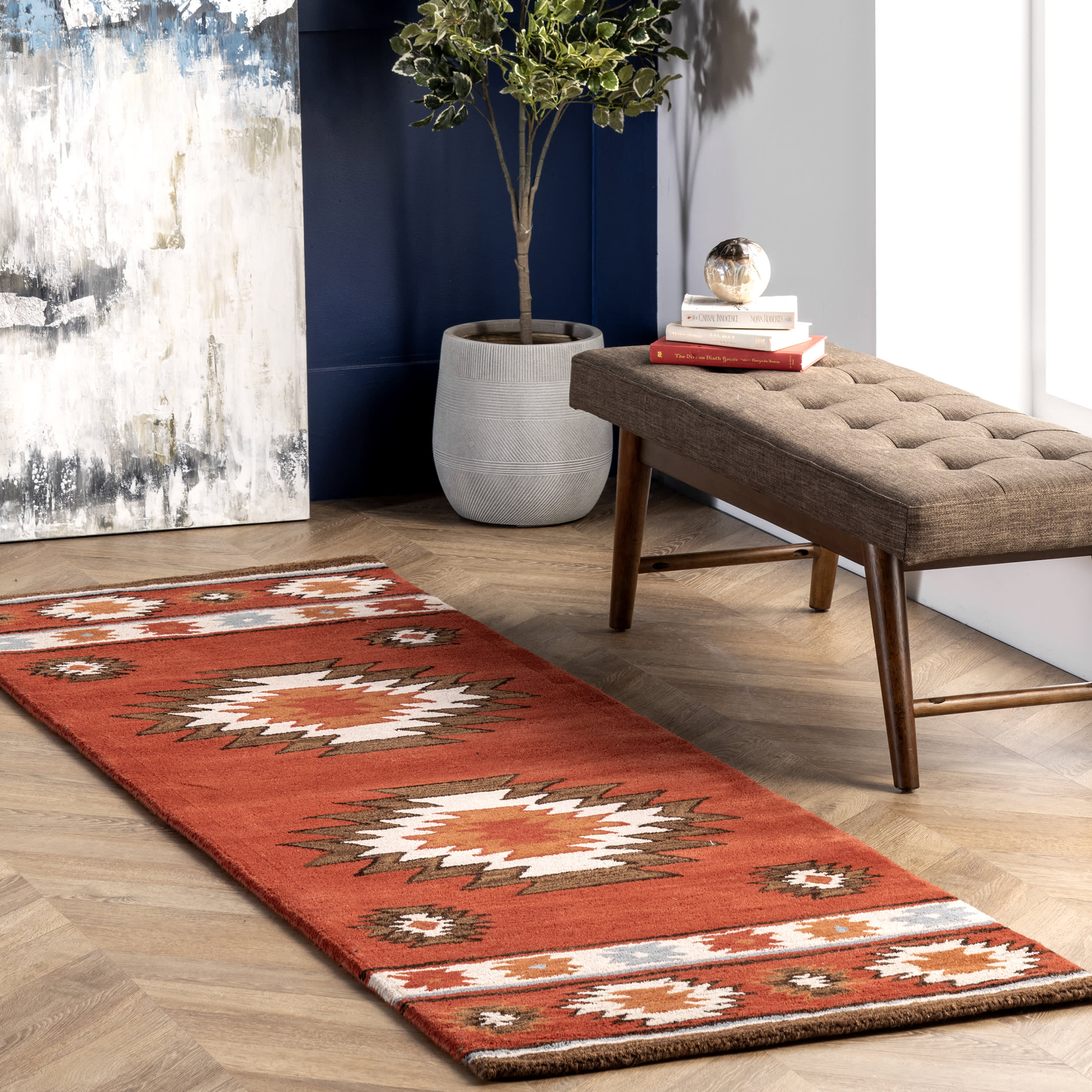 Southwestern Rug | Wine - Image 2