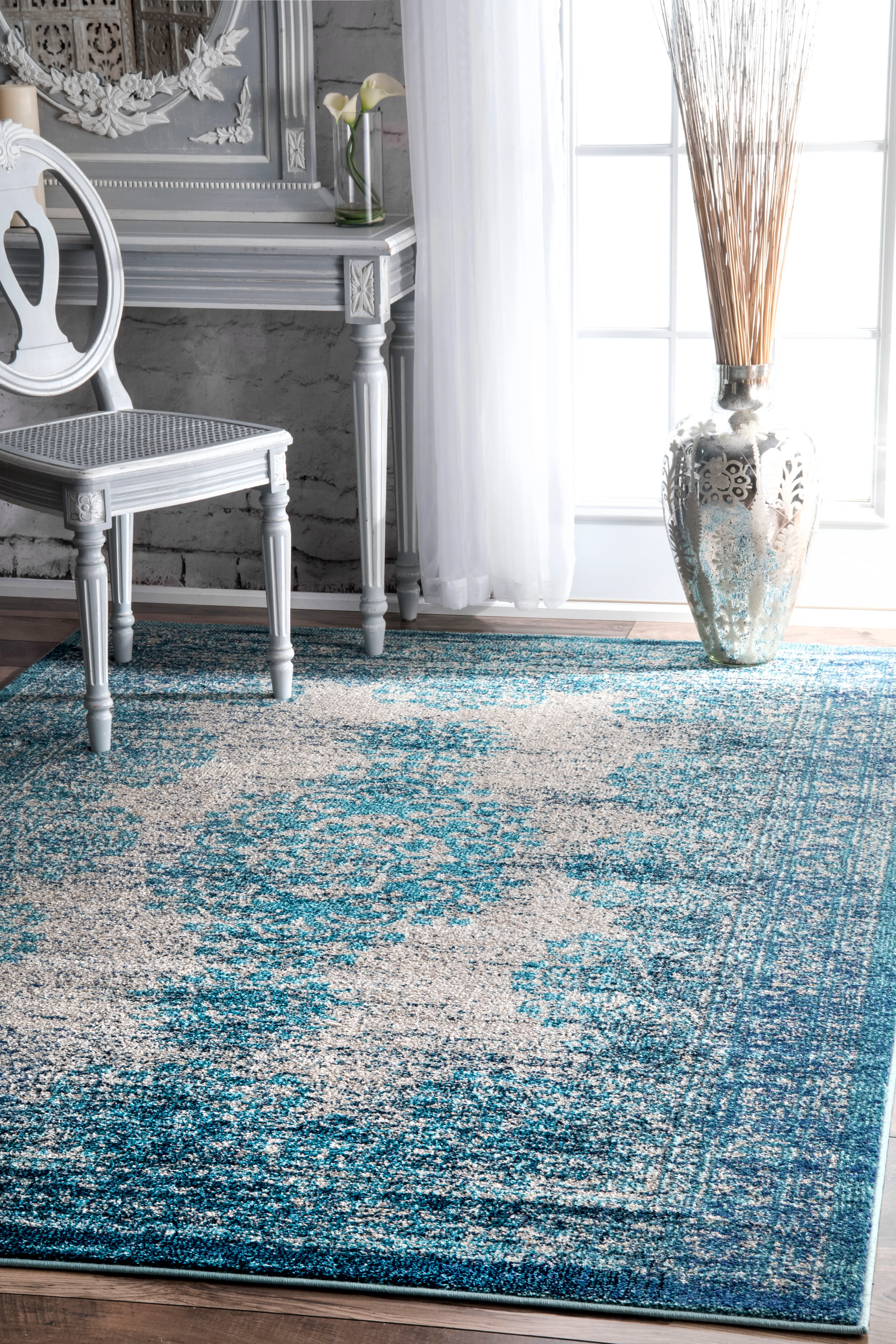 Speckled Medallion Rug | Blue - Image 2