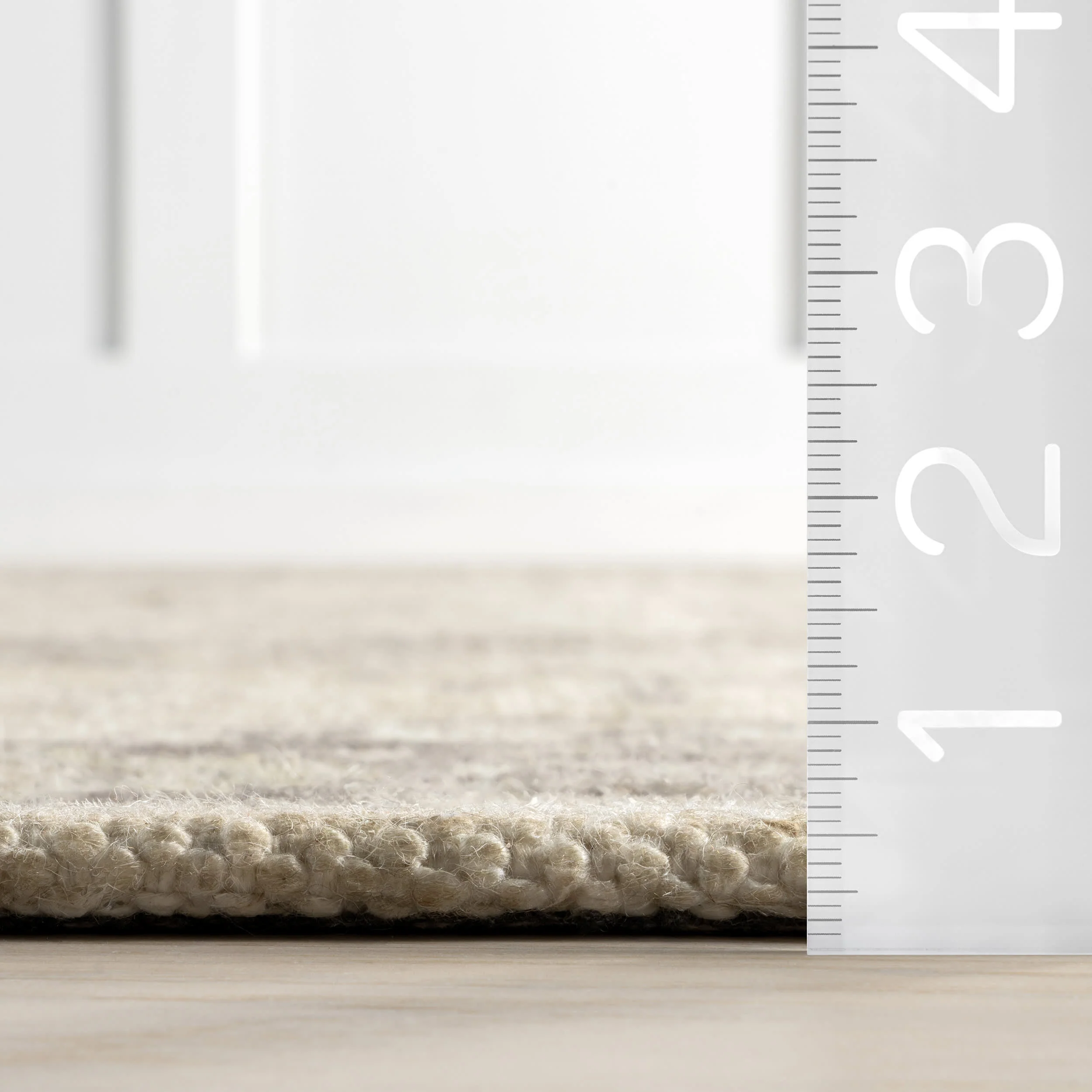 Spindle Medallion Wool and Cotton Rug | Khaki - Image 5