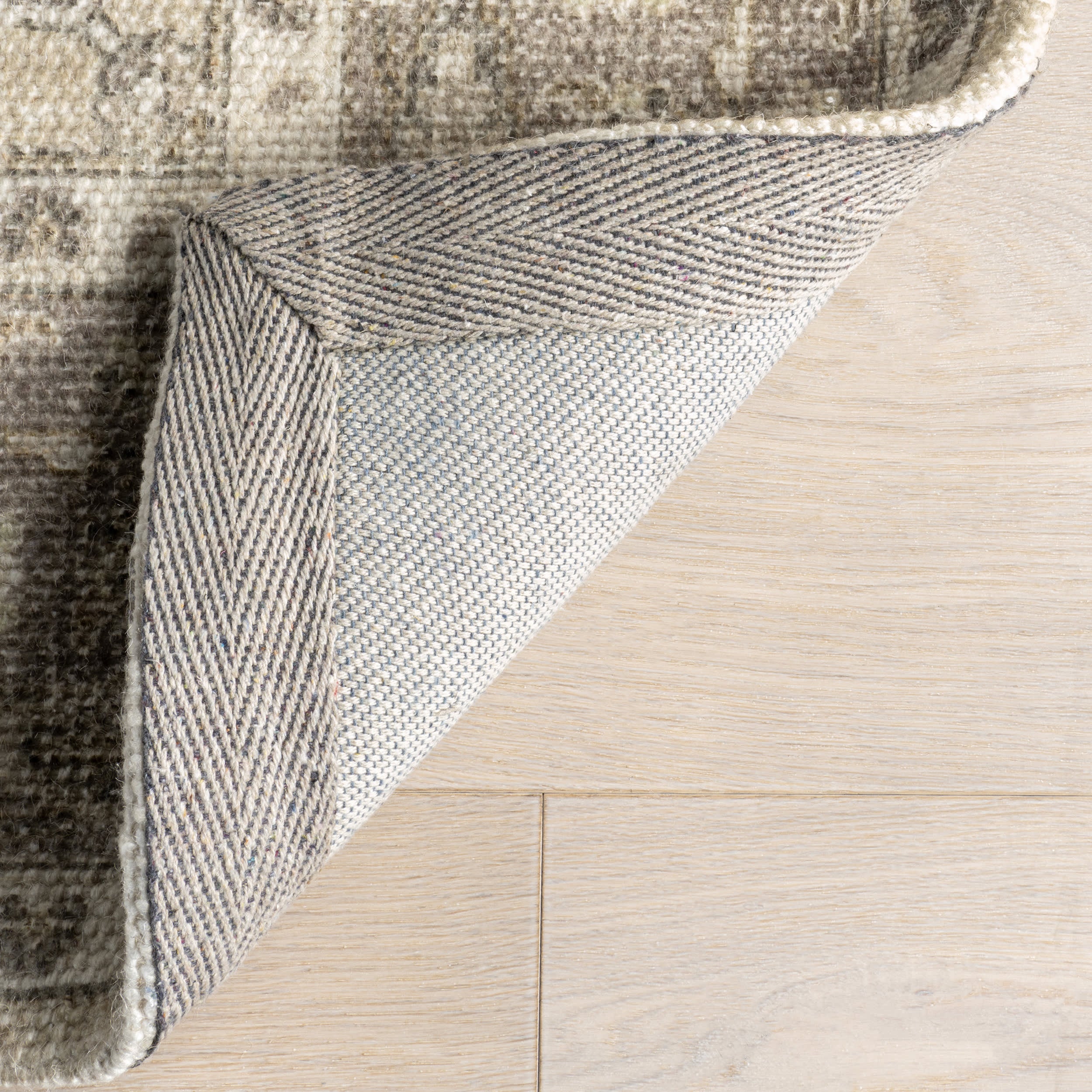 Spindle Medallion Wool and Cotton Rug | Khaki - Image 6