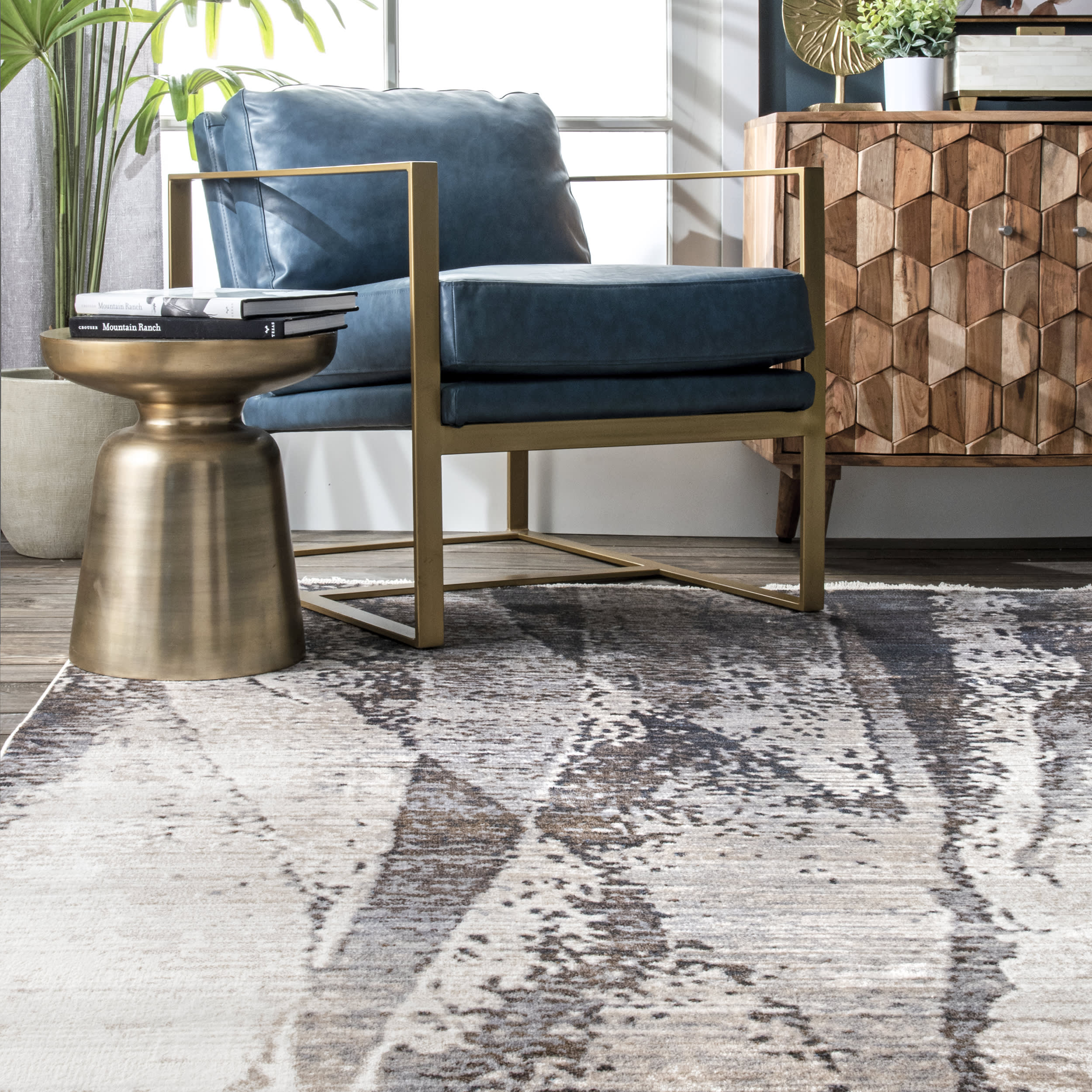 Splashed Abstract Rug | Beige - Image 4