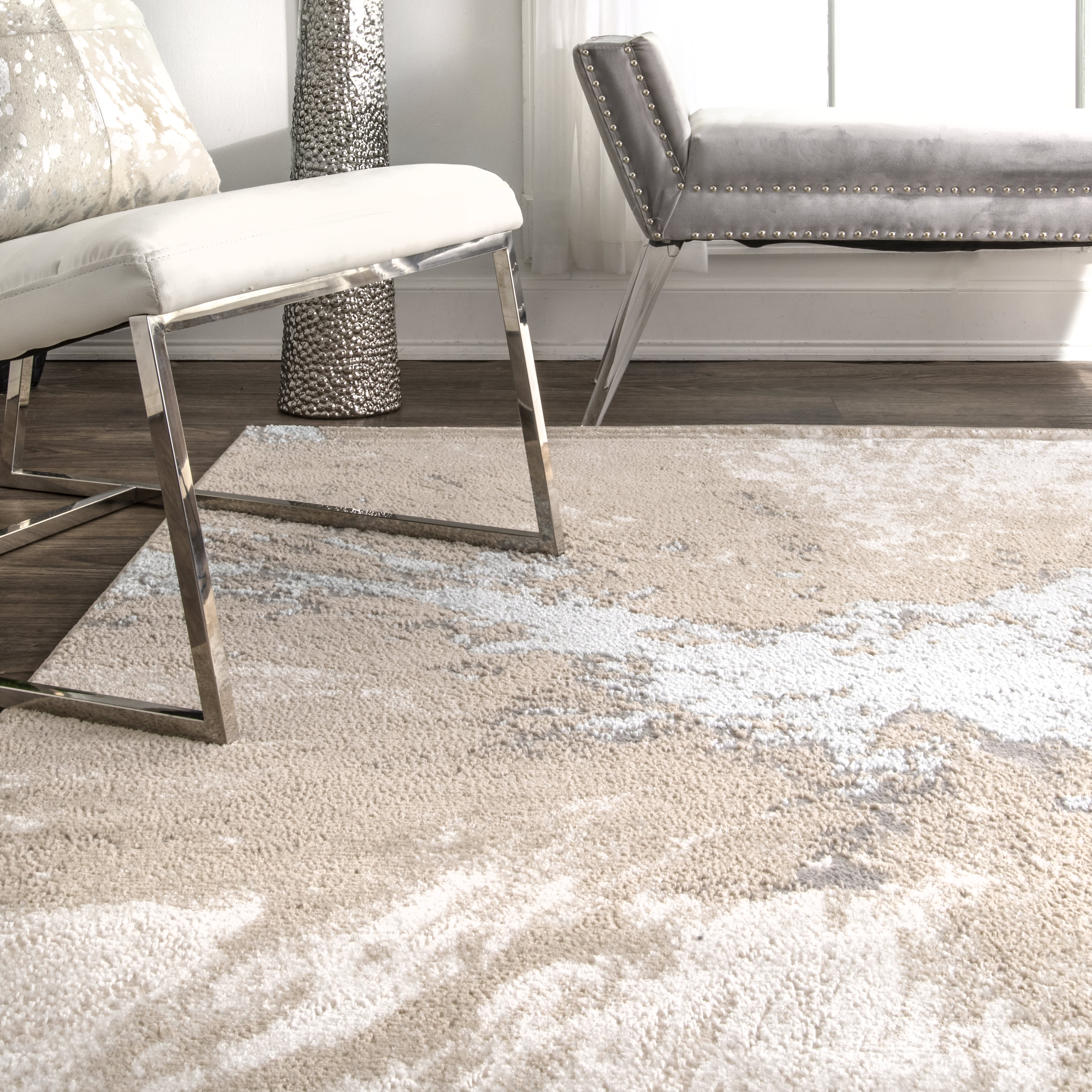 Splatter Abstract Rug | Beige - Image 4