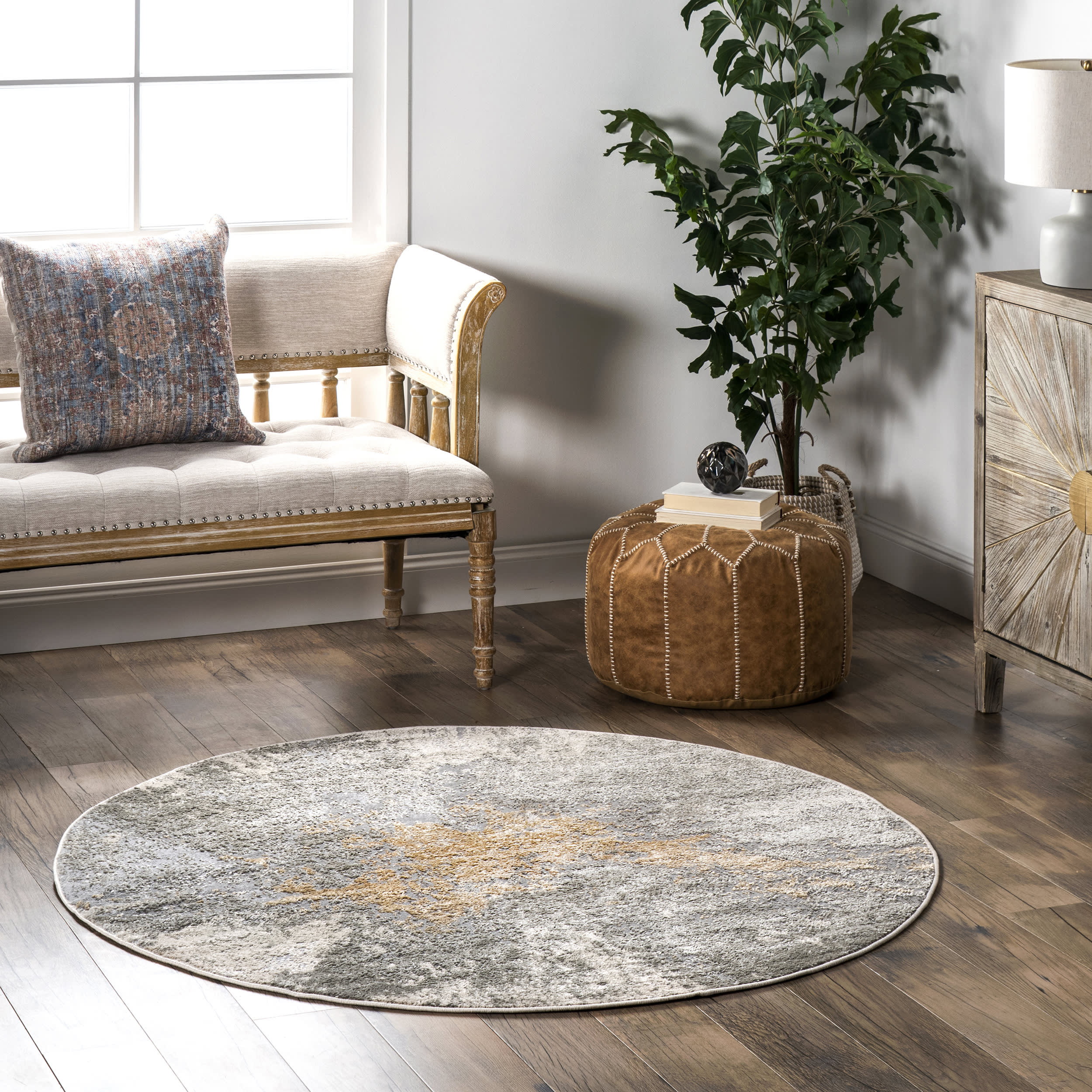 Splatter Abstract Rug | Silver - Image 2
