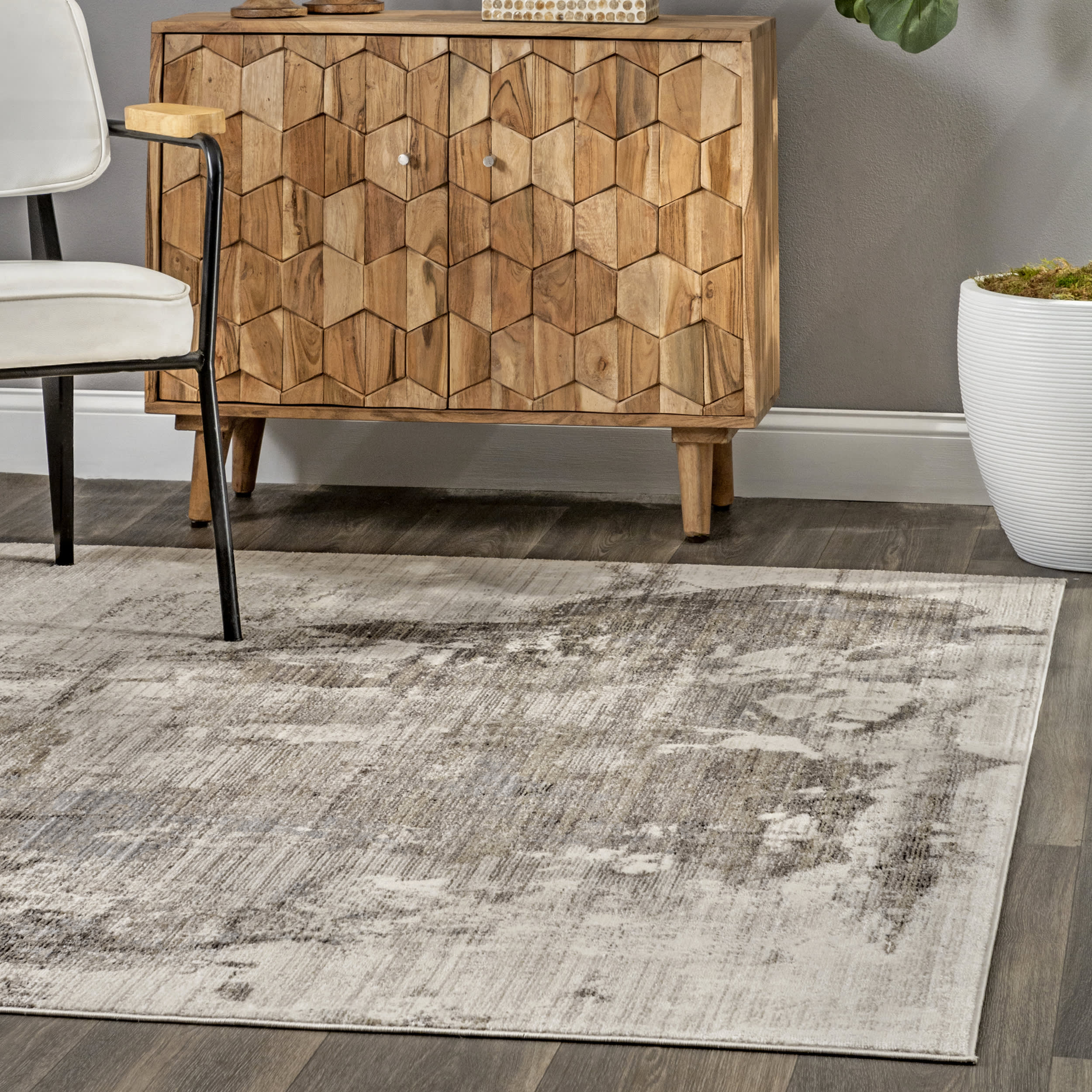 Splattered Abstract Rug | Light Brown - Image 2