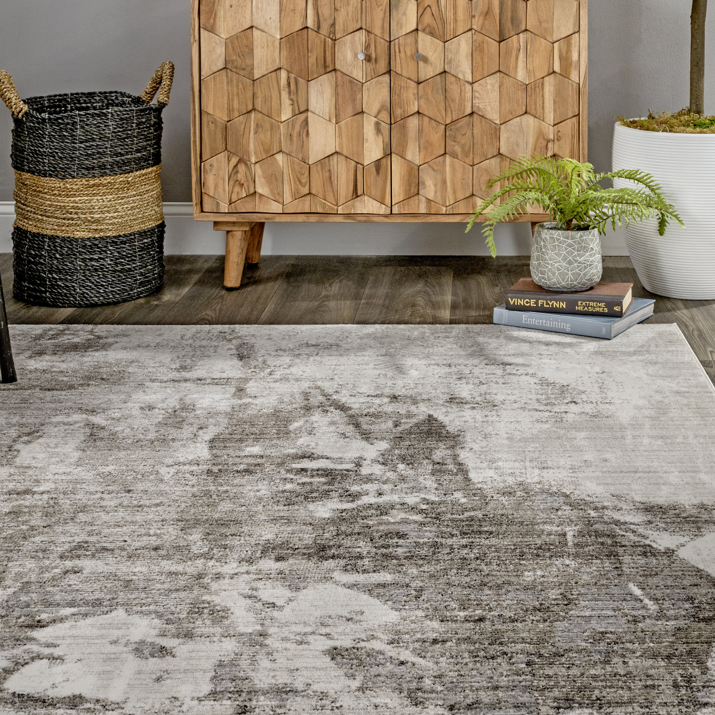 Splattered Abstract Rug | Light Brown - Image 4