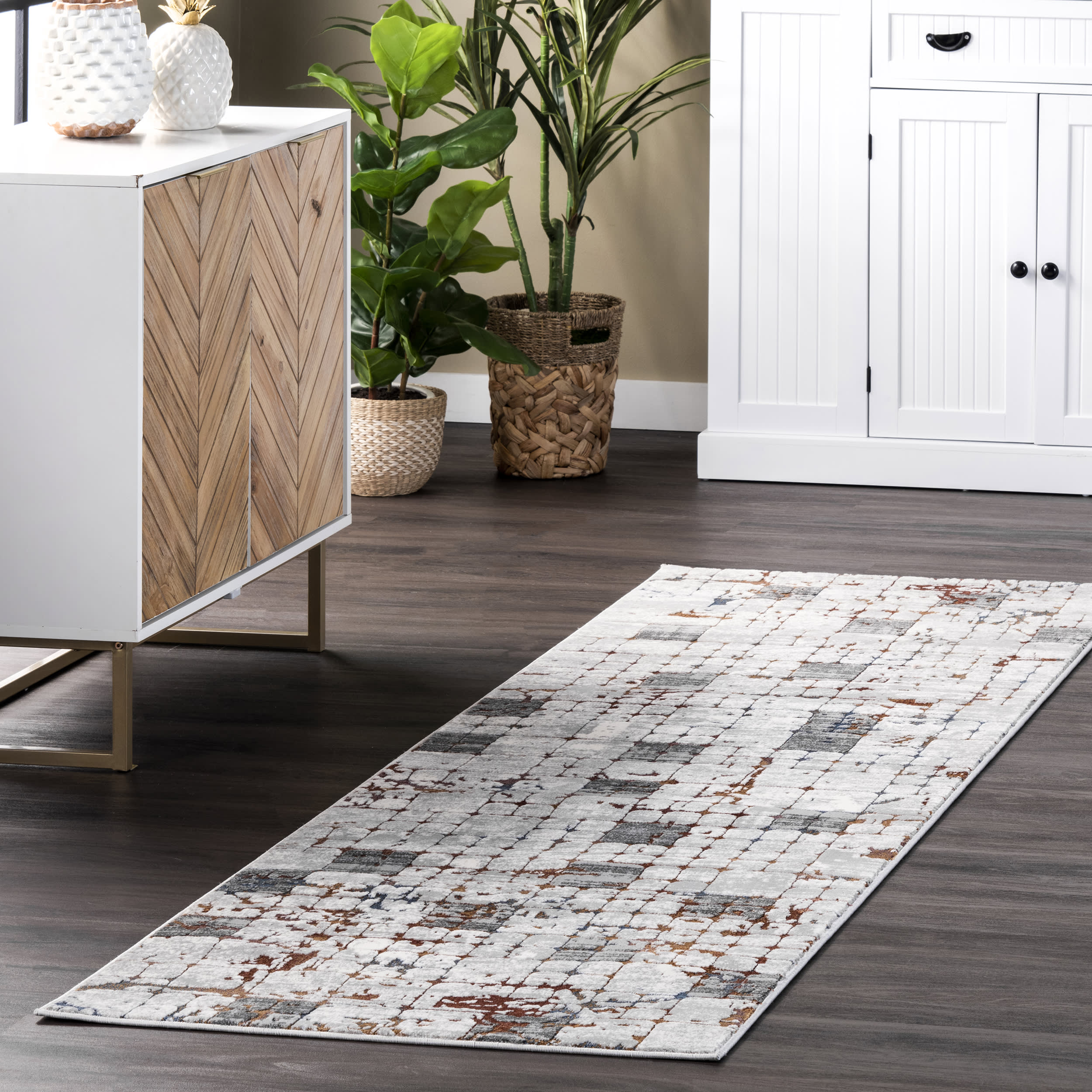 Sprawling Tiles Rug | Light Grey - Image 2