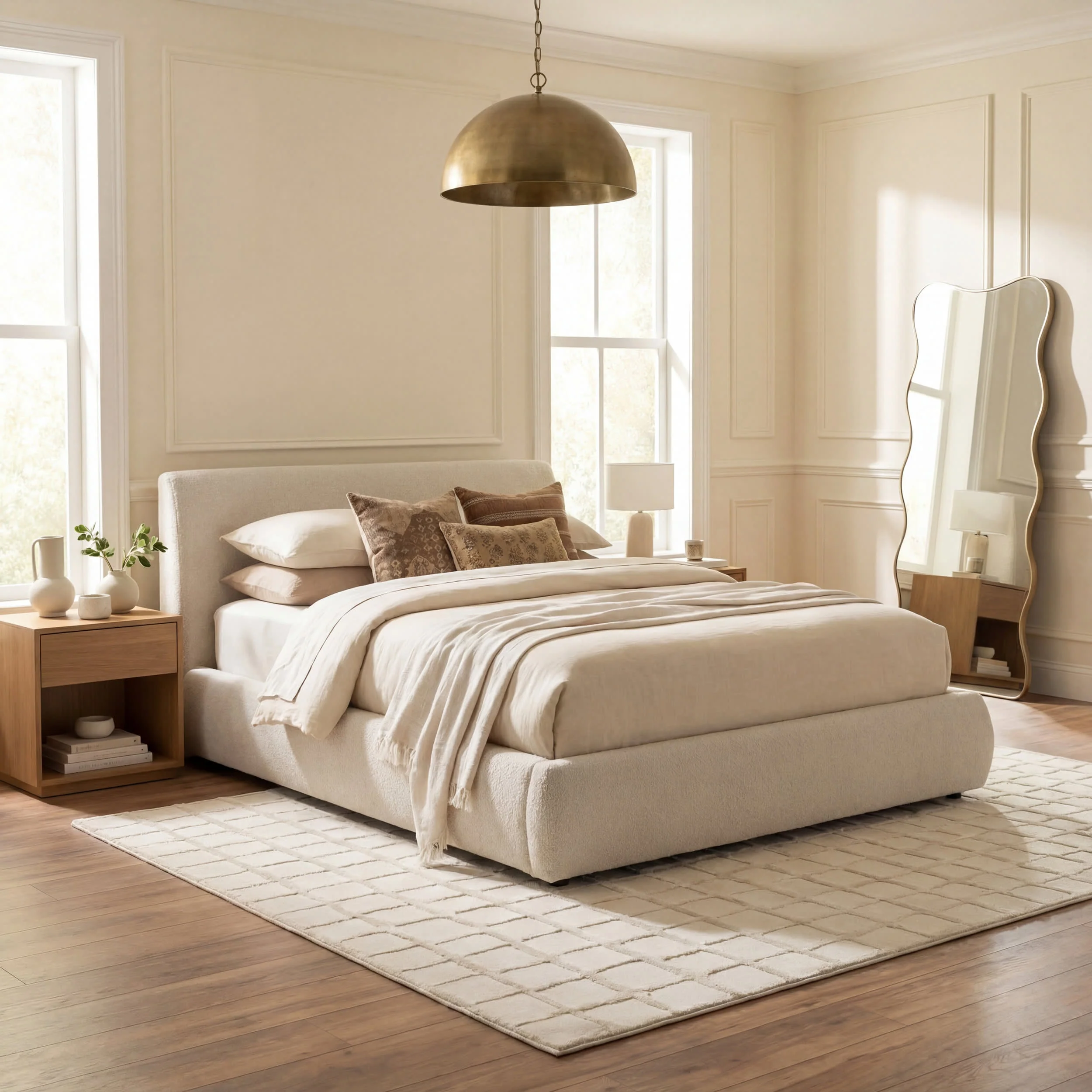 Spring Lake Plush Textured Washable Rug | Cream - Image 9