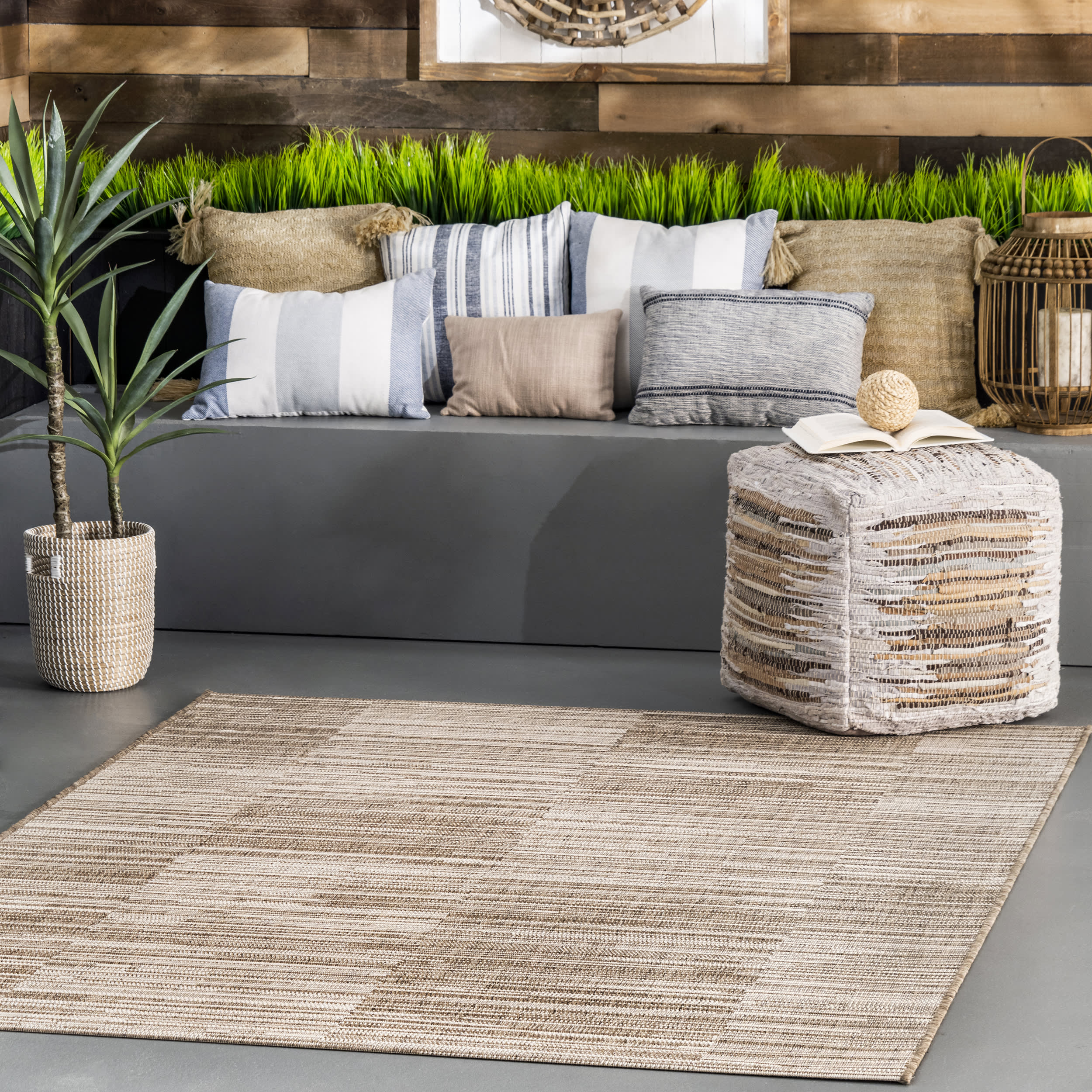 Square Shingles Indoor/Outdoor Rug | Beige - Image 2