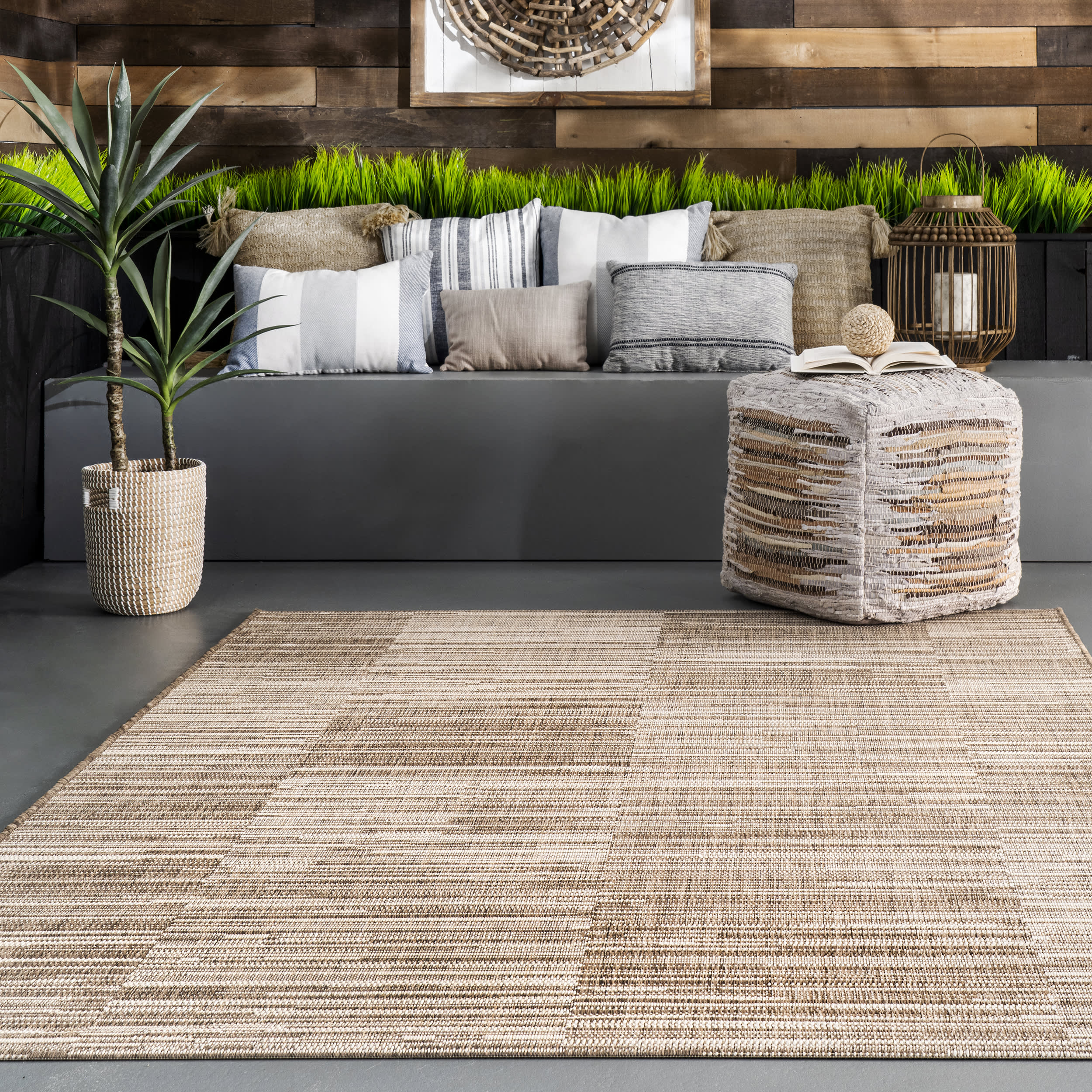 Square Shingles Indoor/Outdoor Rug | Beige - Image 4