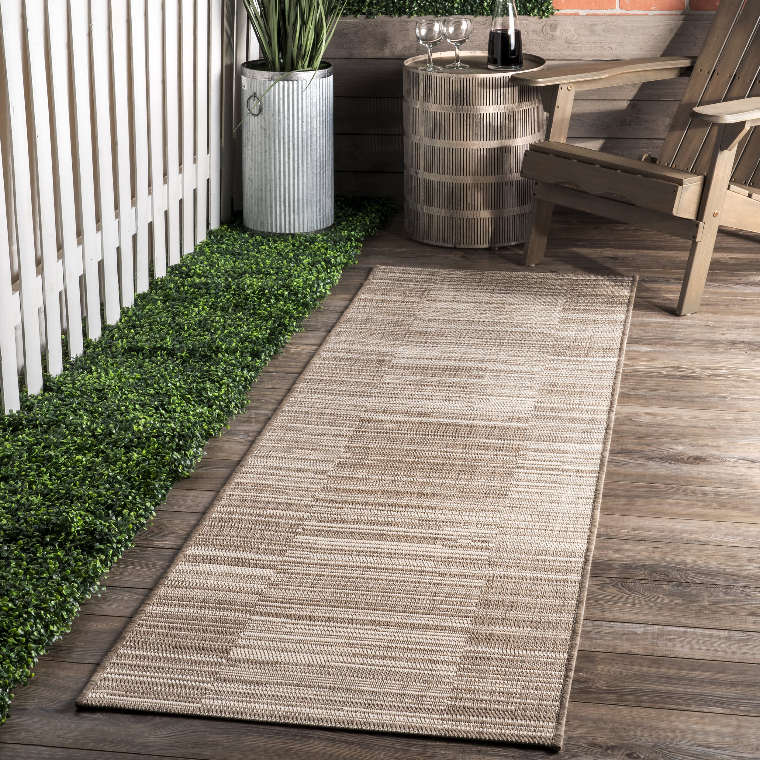 Square Shingles Indoor/Outdoor Rug | Beige - Image 2