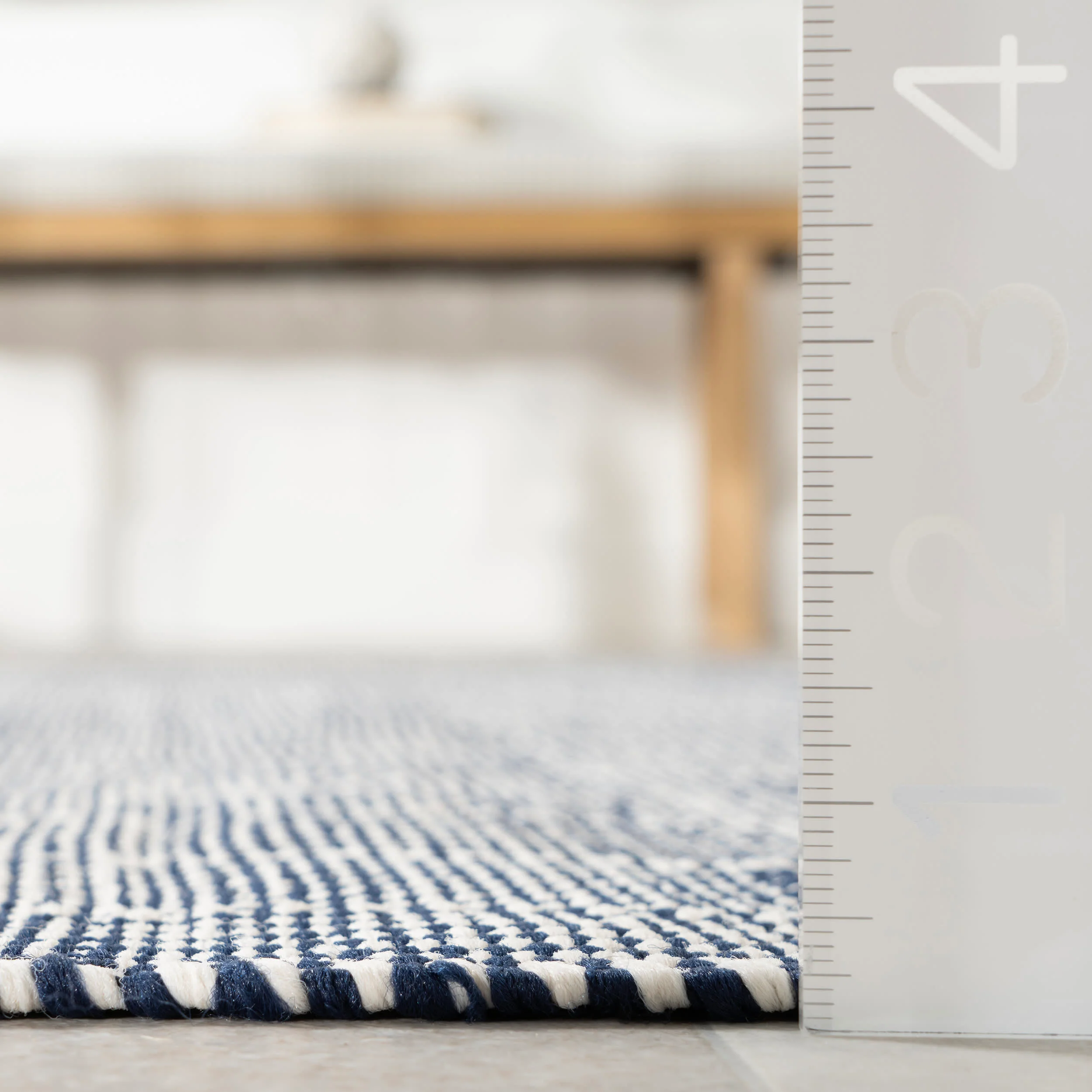 Squares Handwoven Indoor/Outdoor Rug | Blue - Image 5