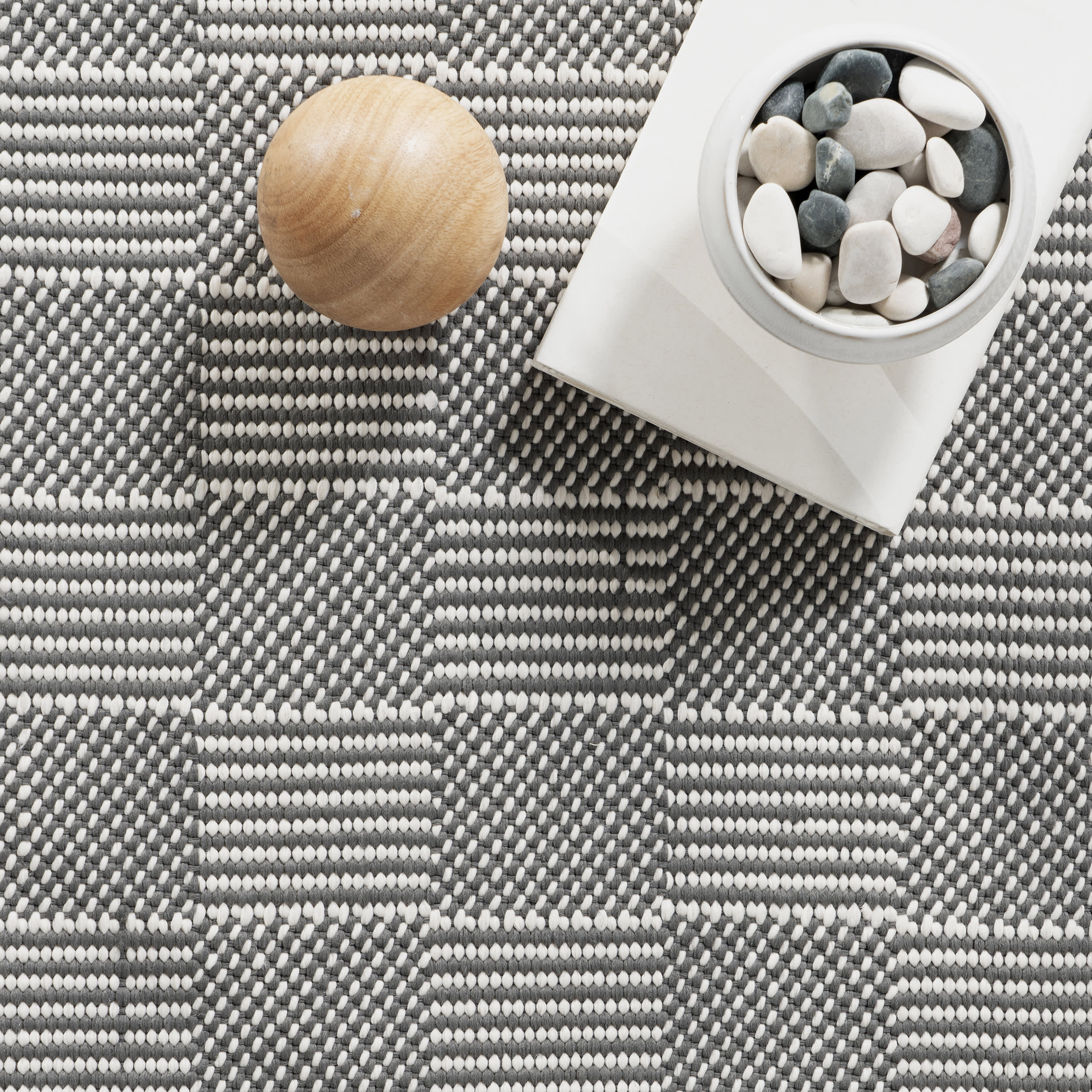 Squares Handwoven Indoor/Outdoor Rug | Grey - Image 7