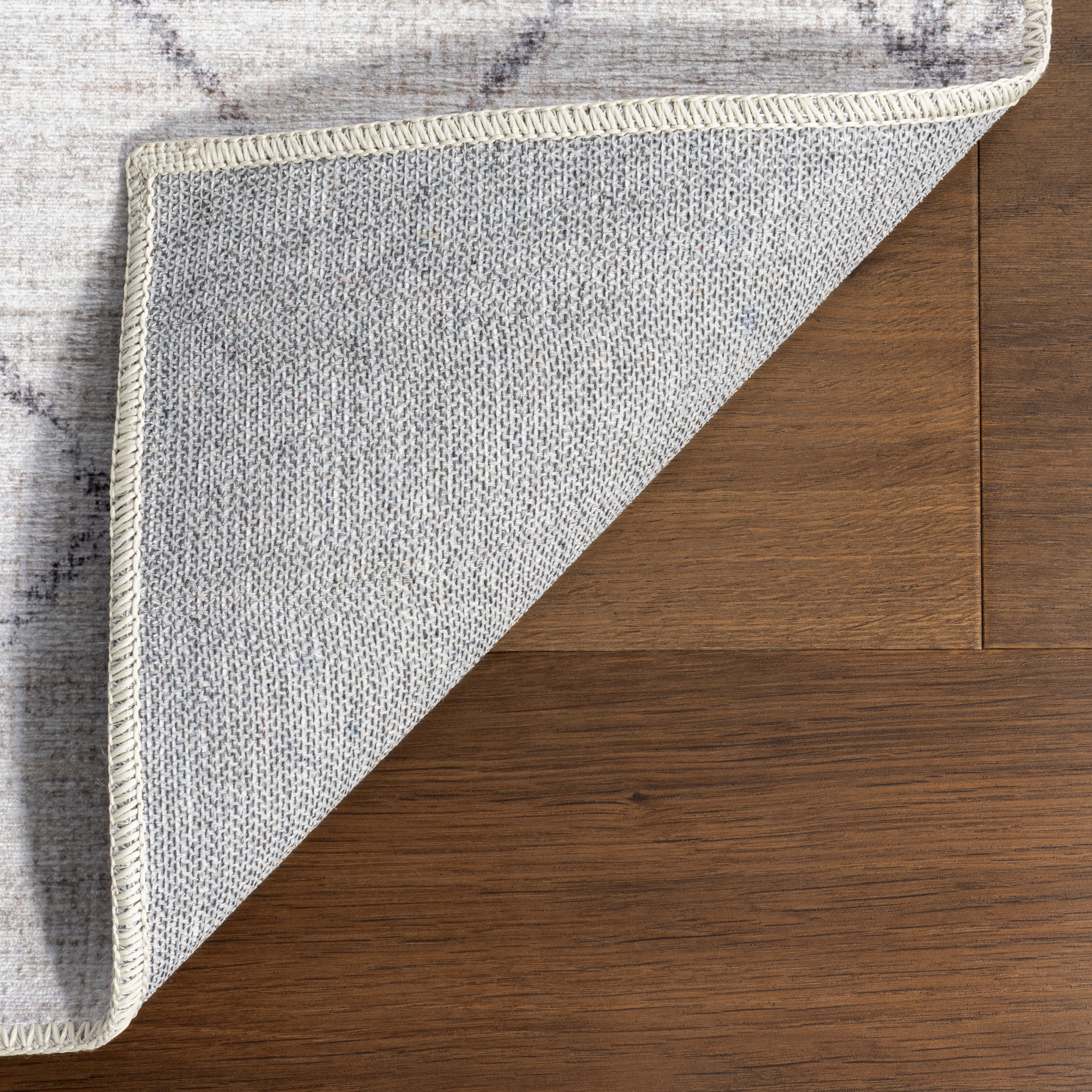 Stacey Diamond Spill Proof Washable Rug | Light Grey - Image 7