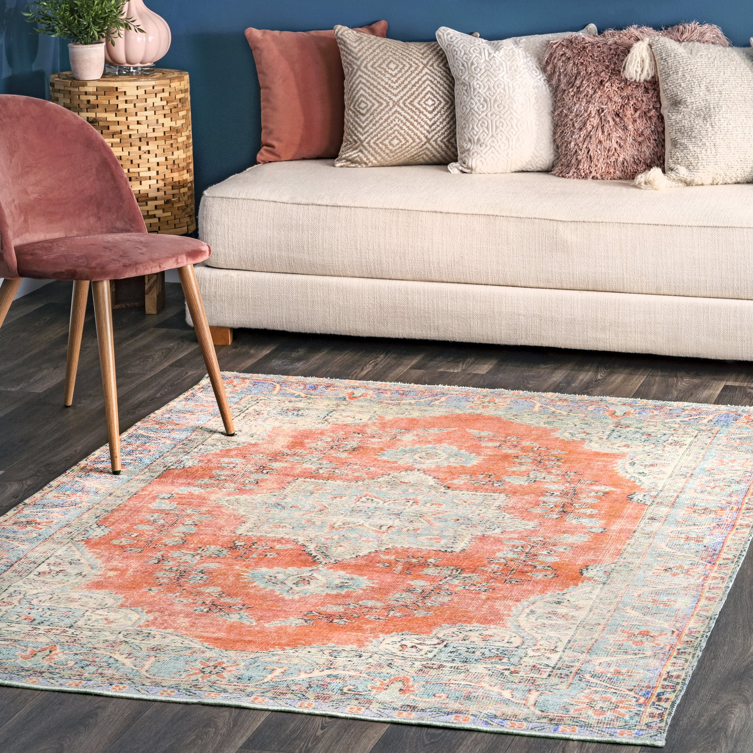 Star Medallion Flatweave Rug | Rust - Image 2