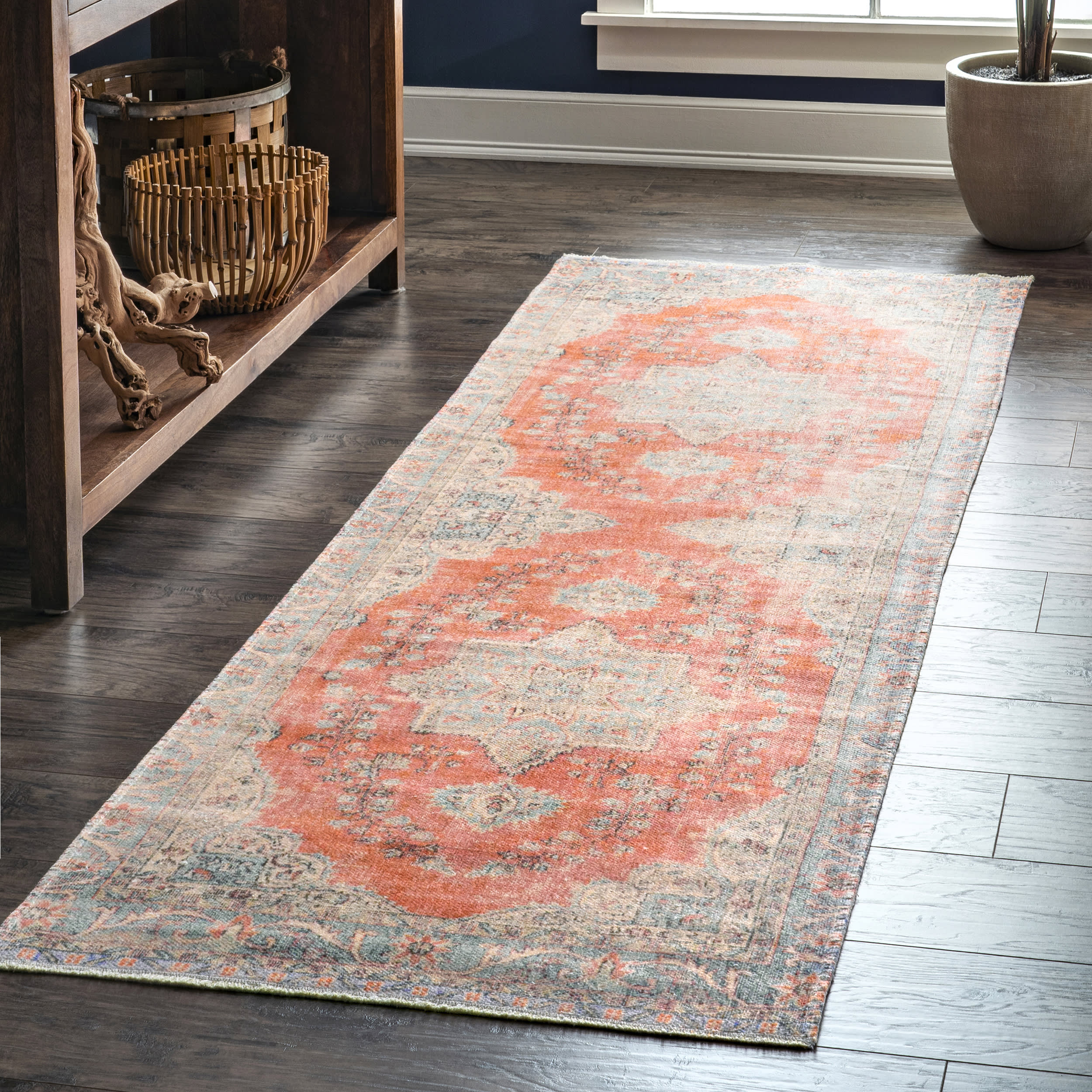 Star Medallion Flatweave Rug | Rust - Image 2