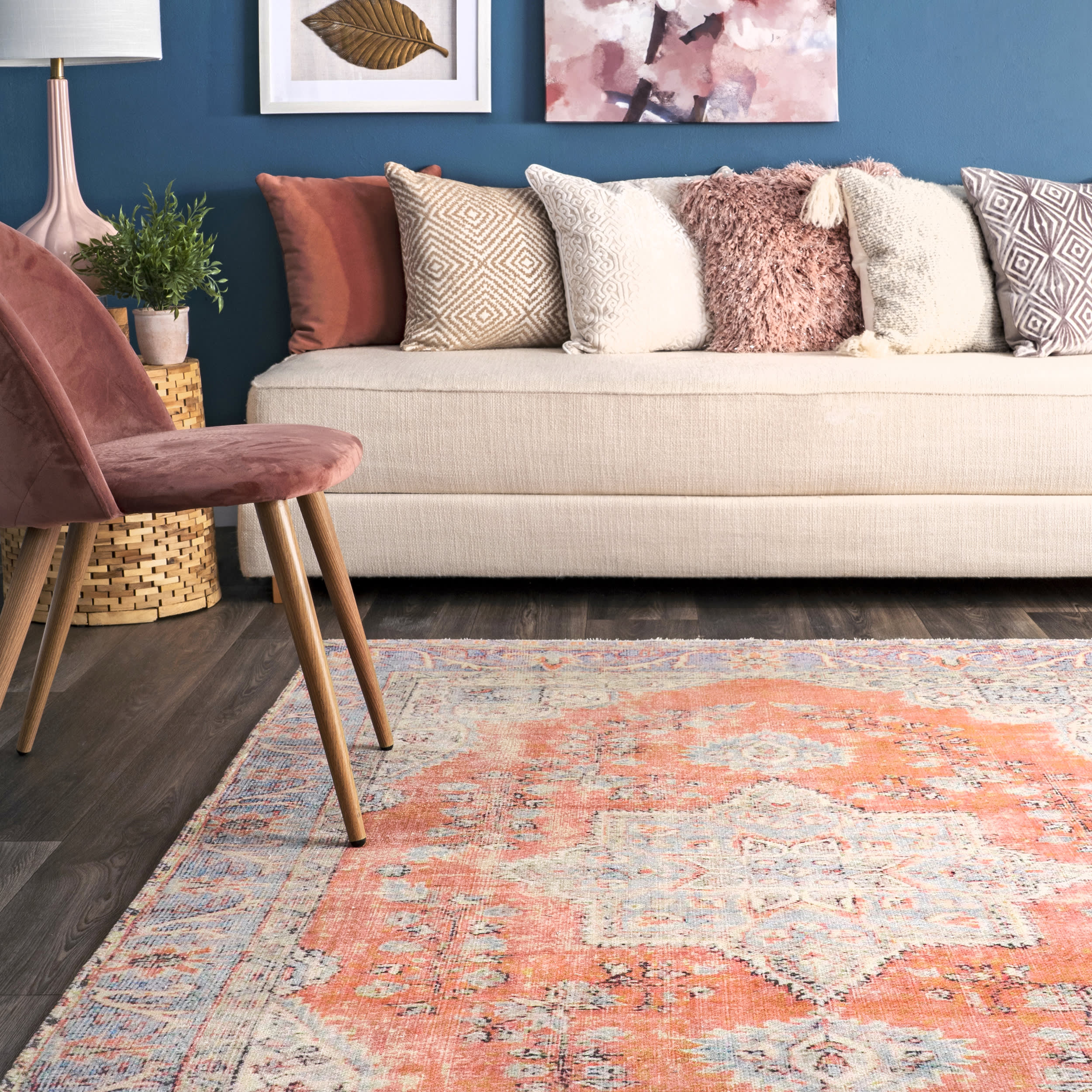 Star Medallion Flatweave Rug | Rust - Image 4