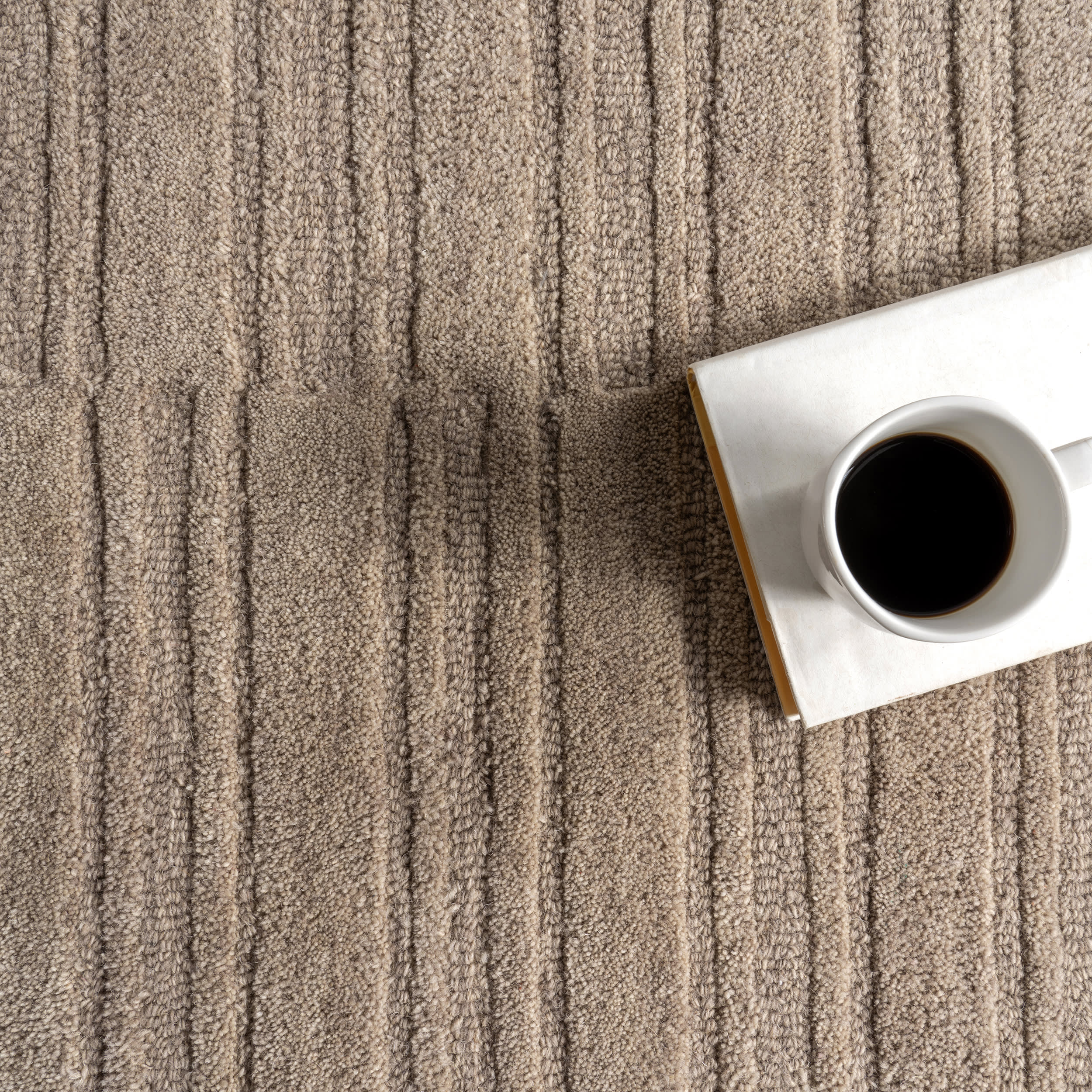 Starke Broken Stripe Wool Rug | Beige - Image 7
