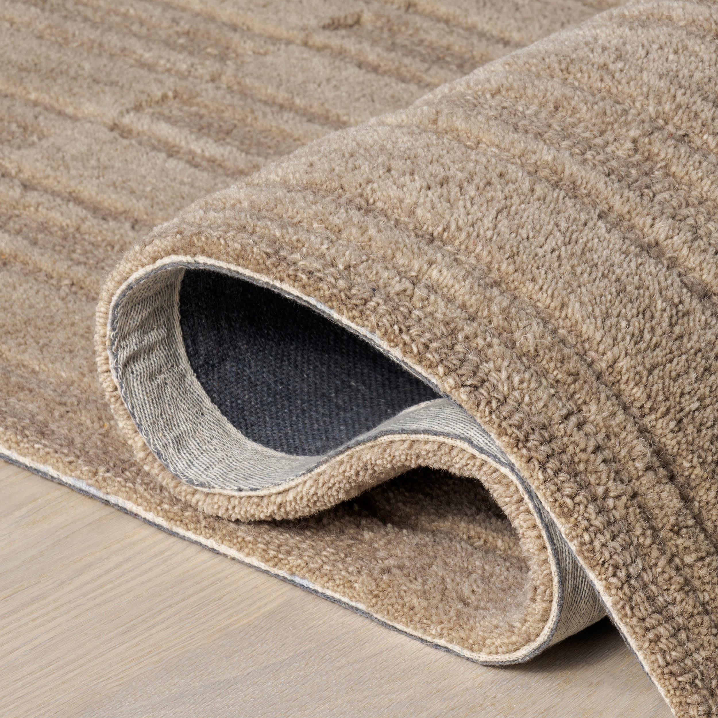 Starke Broken Stripe Wool Rug | Beige - Image 8