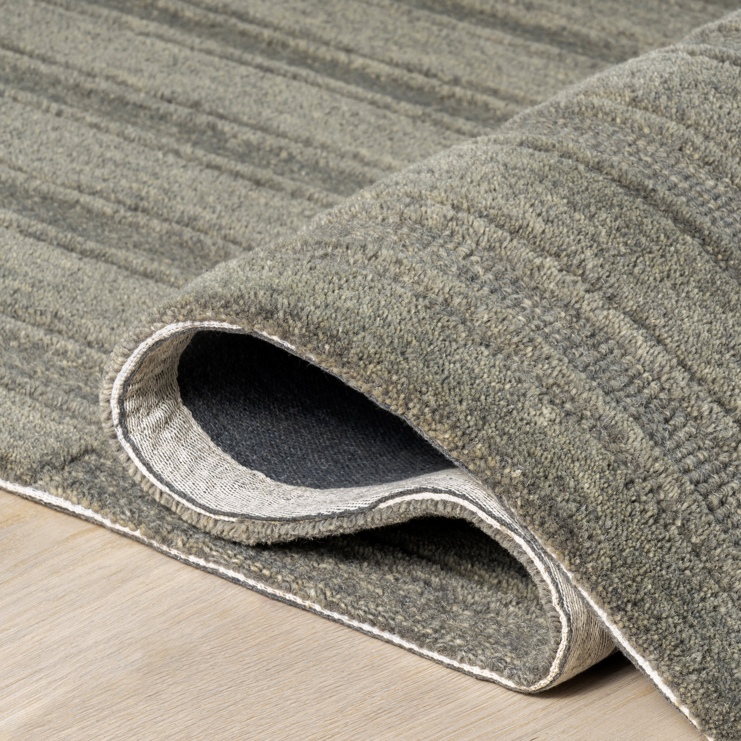 Starke Broken Stripe Wool Rug | Grey - Image 8