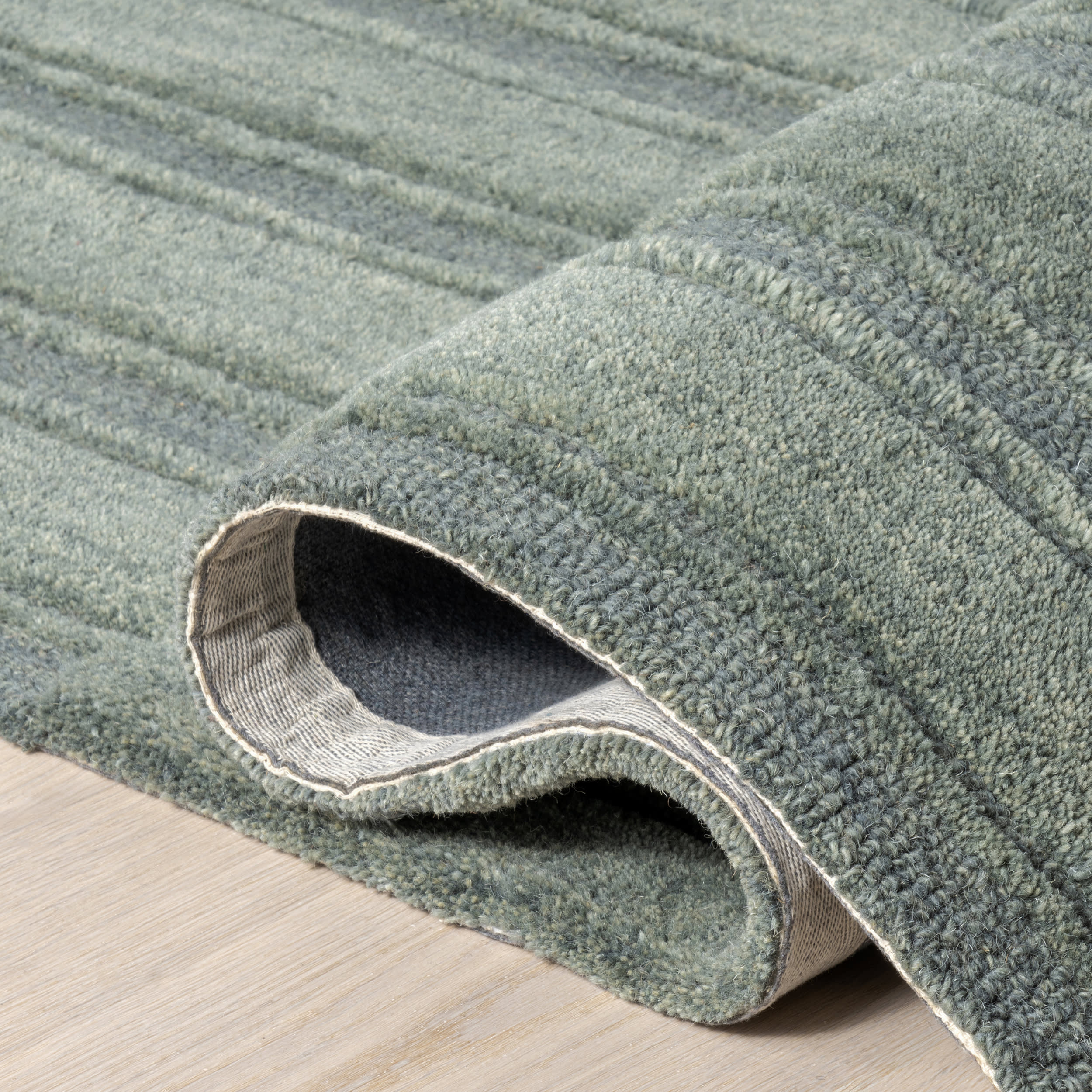 Starke Broken Stripe Wool Rug | Hunter Green - Image 10